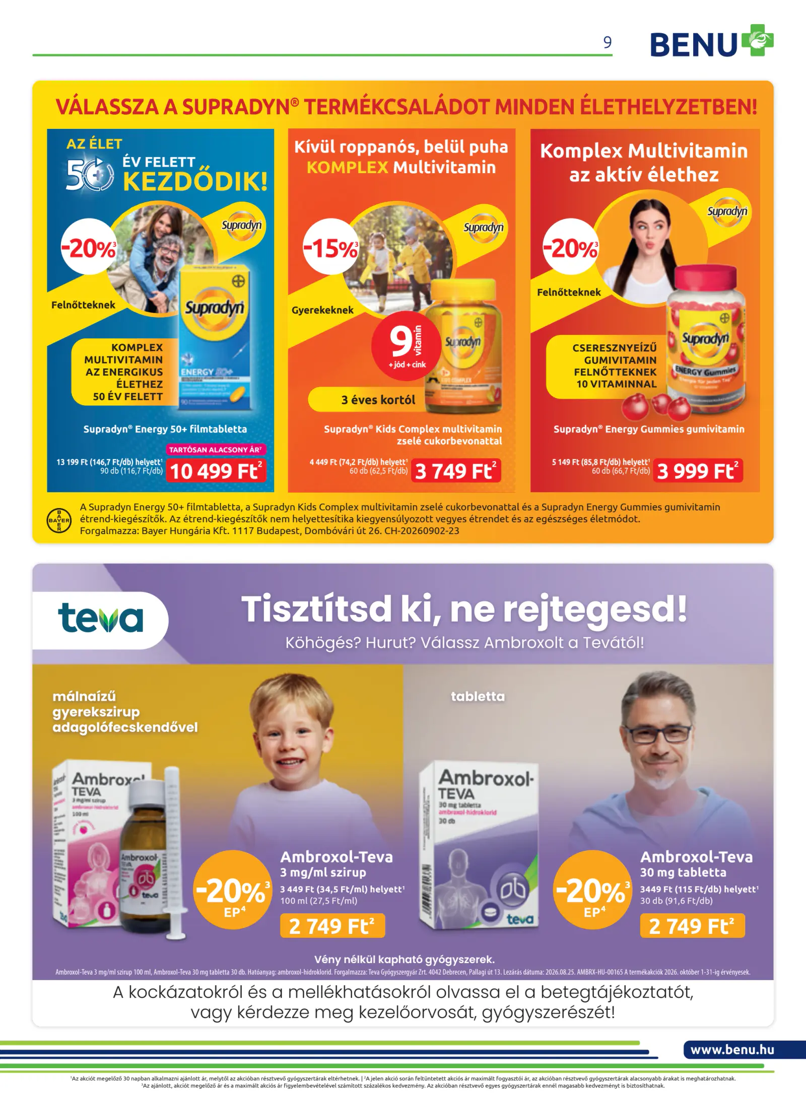 BENU akciós kiadvány Október, 9. oldal (okt. 1–31.)