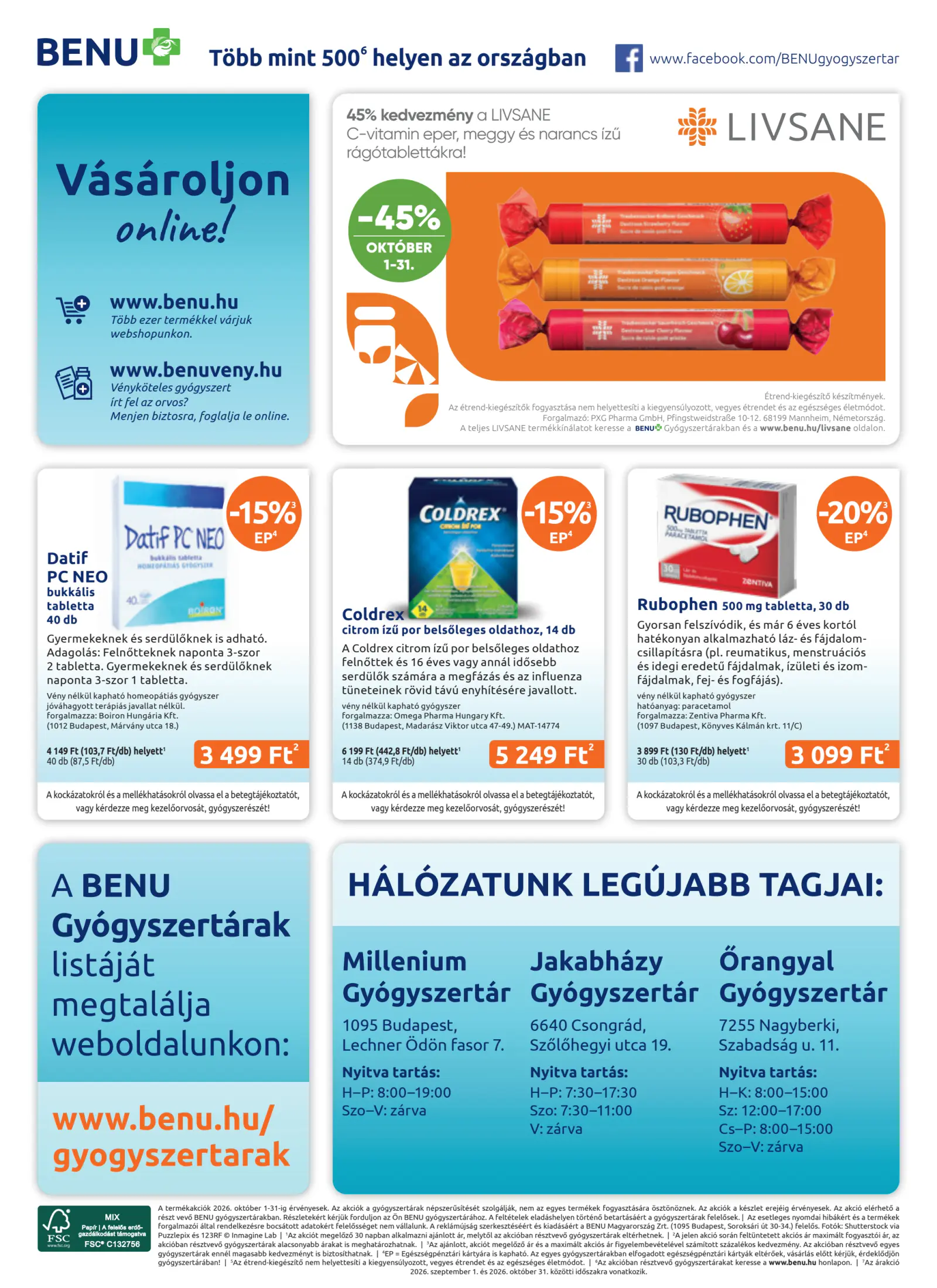 BENU akciós kiadvány Október, 32. oldal (okt. 1–31.)