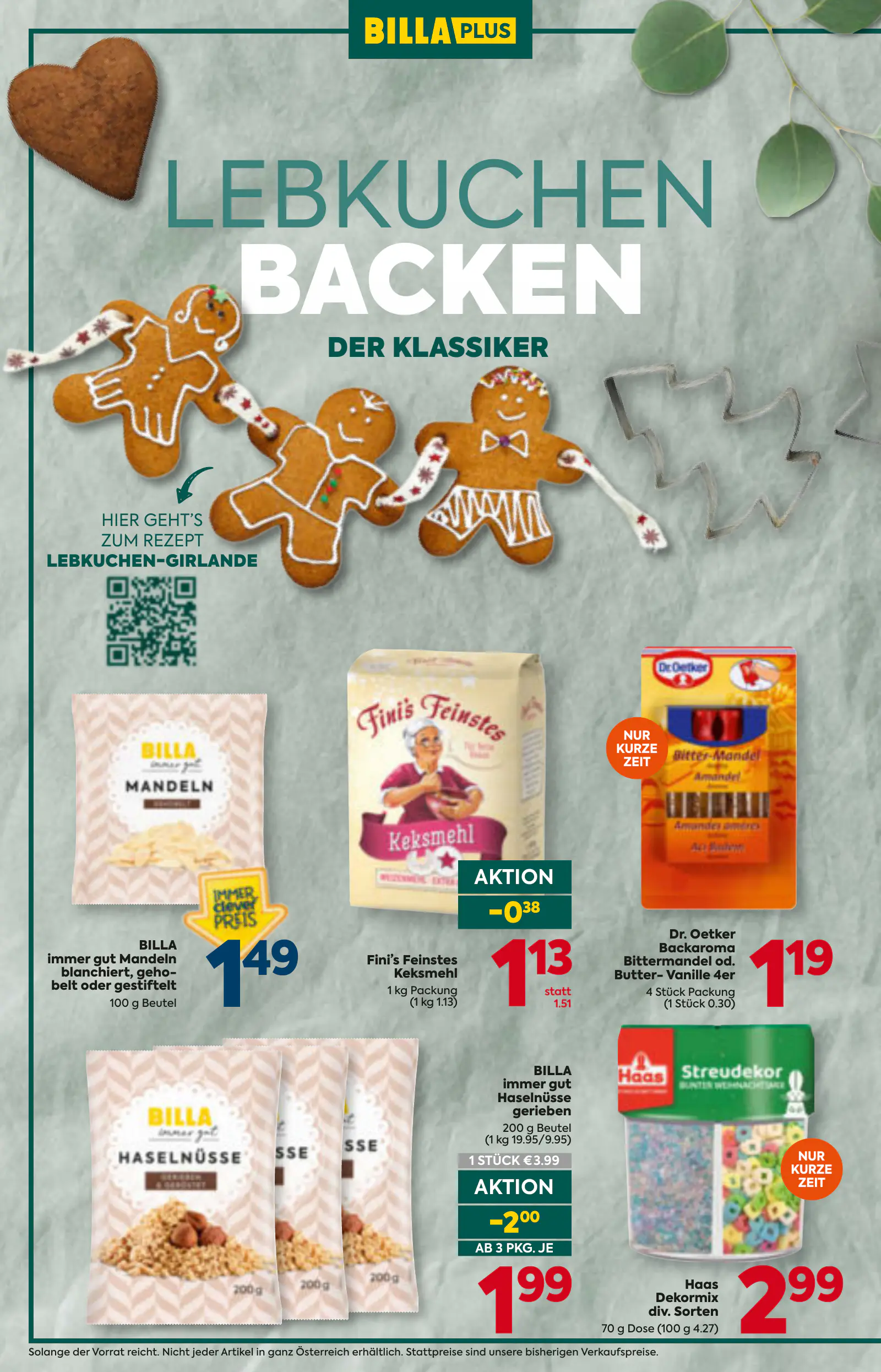 Billa Ausztria akciós újság, 2. oldal (okt. 22. – dec. 16.)