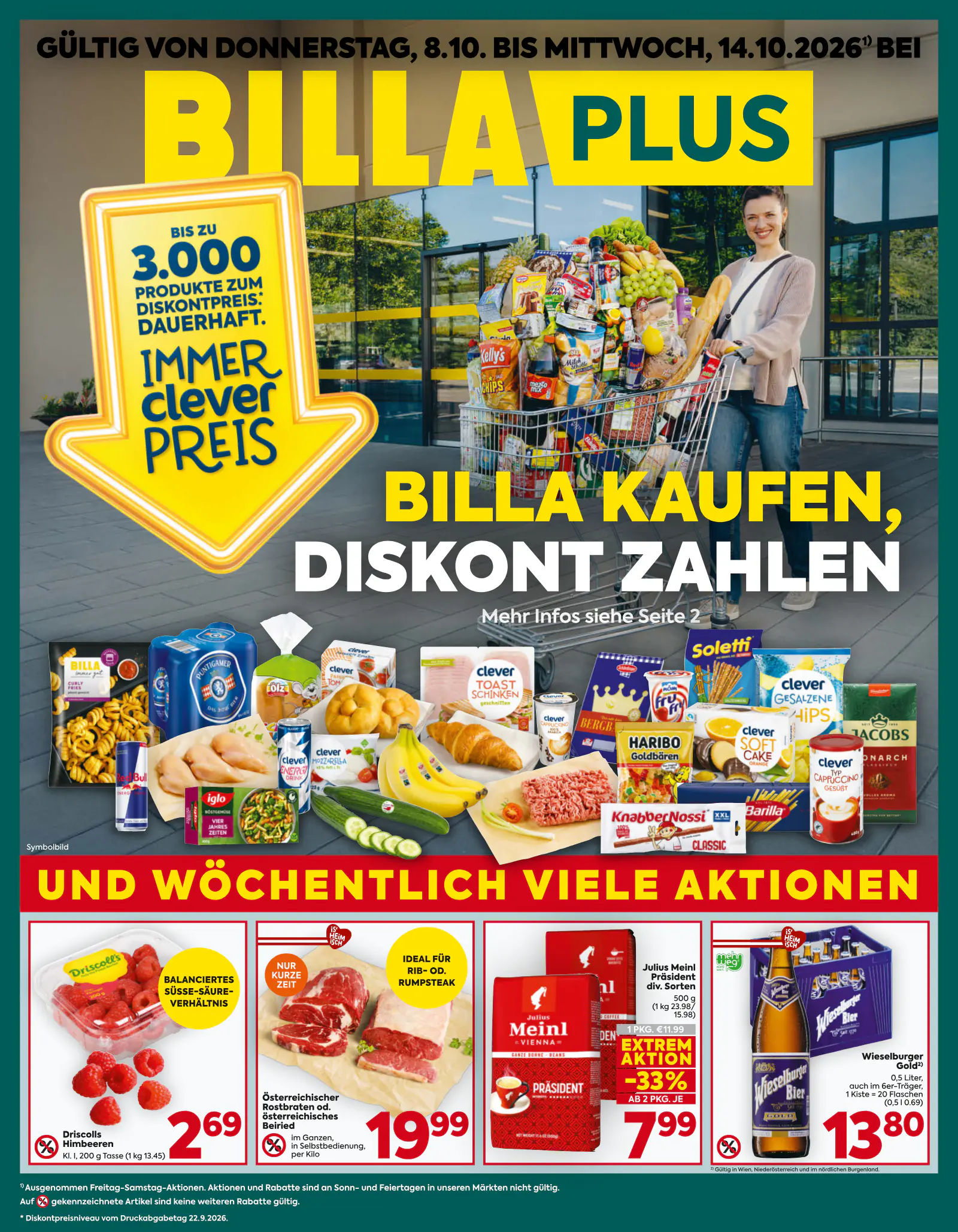 Billa Ausztria PLUS Wien, 1. oldal (okt. 8–14.)