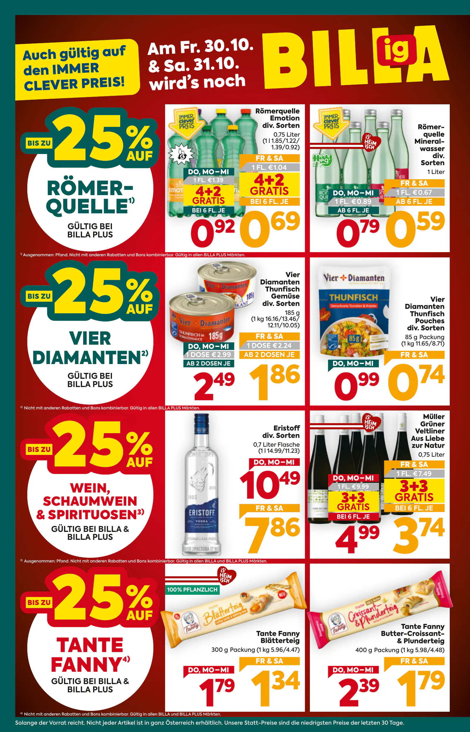 Billa Ausztria PLUS Wien, 2. oldal (okt. 29. – nov. 4.)