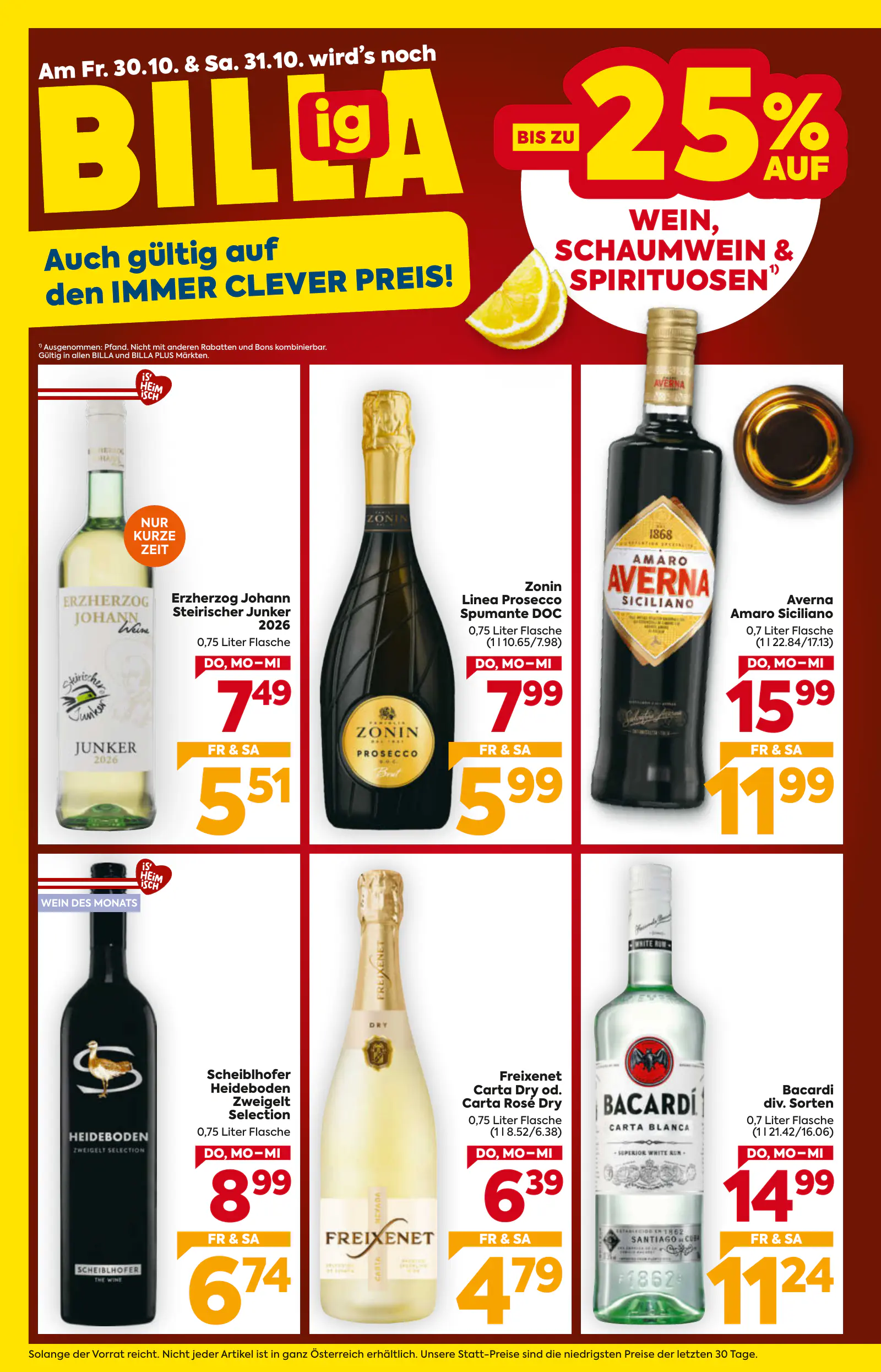 Billa Ausztria Wien, 2. oldal (okt. 29. – nov. 4.)