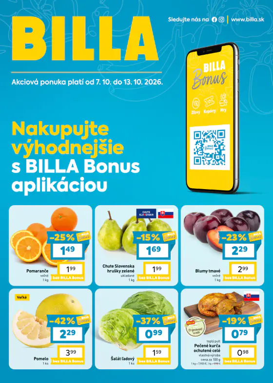 Billa Szlovákia akciós újság – okt. 7–13.