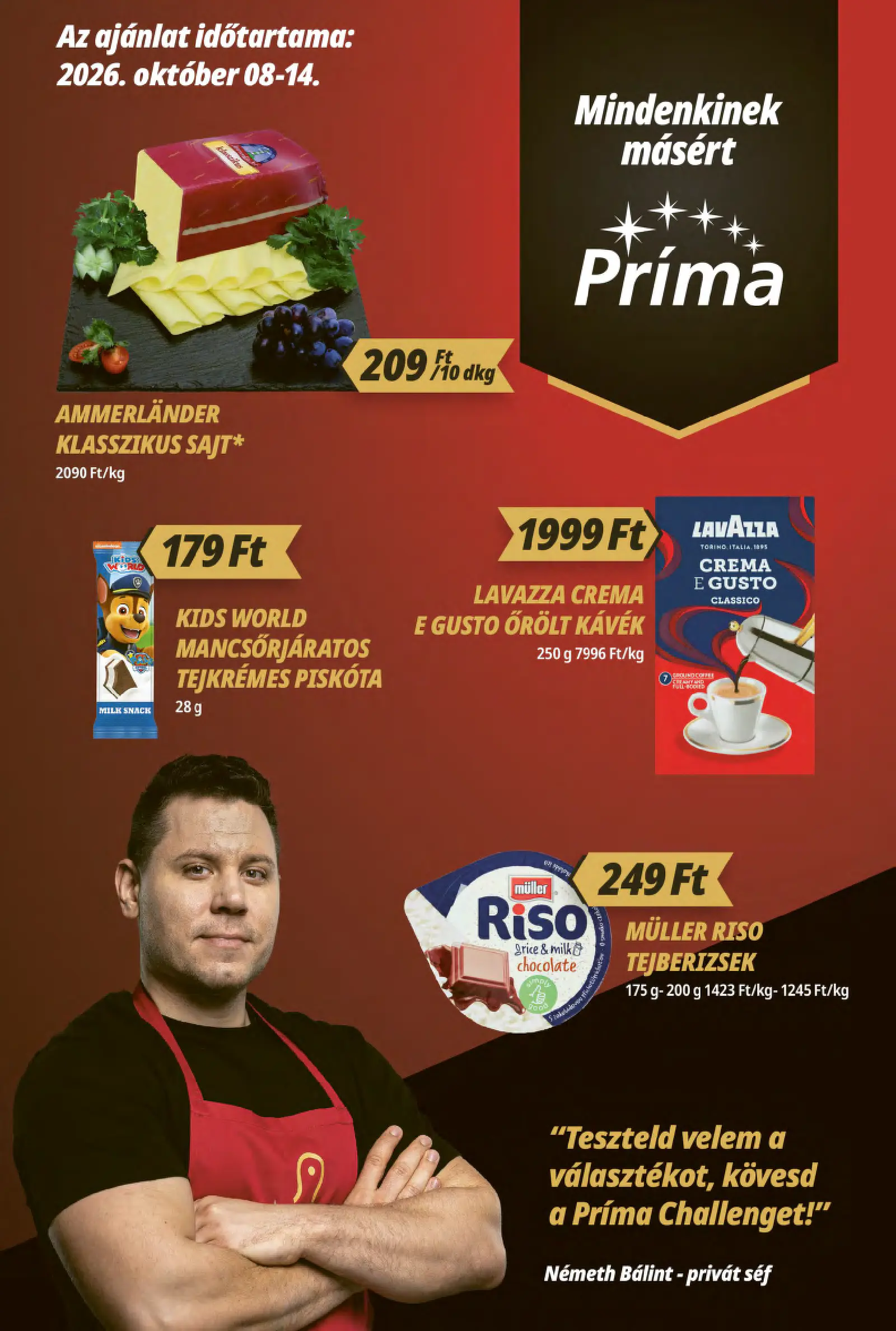 CBA Príma akciós újság, 1. oldal (okt. 8–14.)