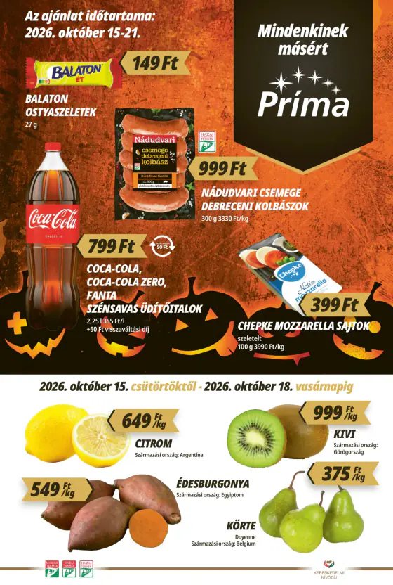 CBA Príma akciós újság – okt. 15–21.