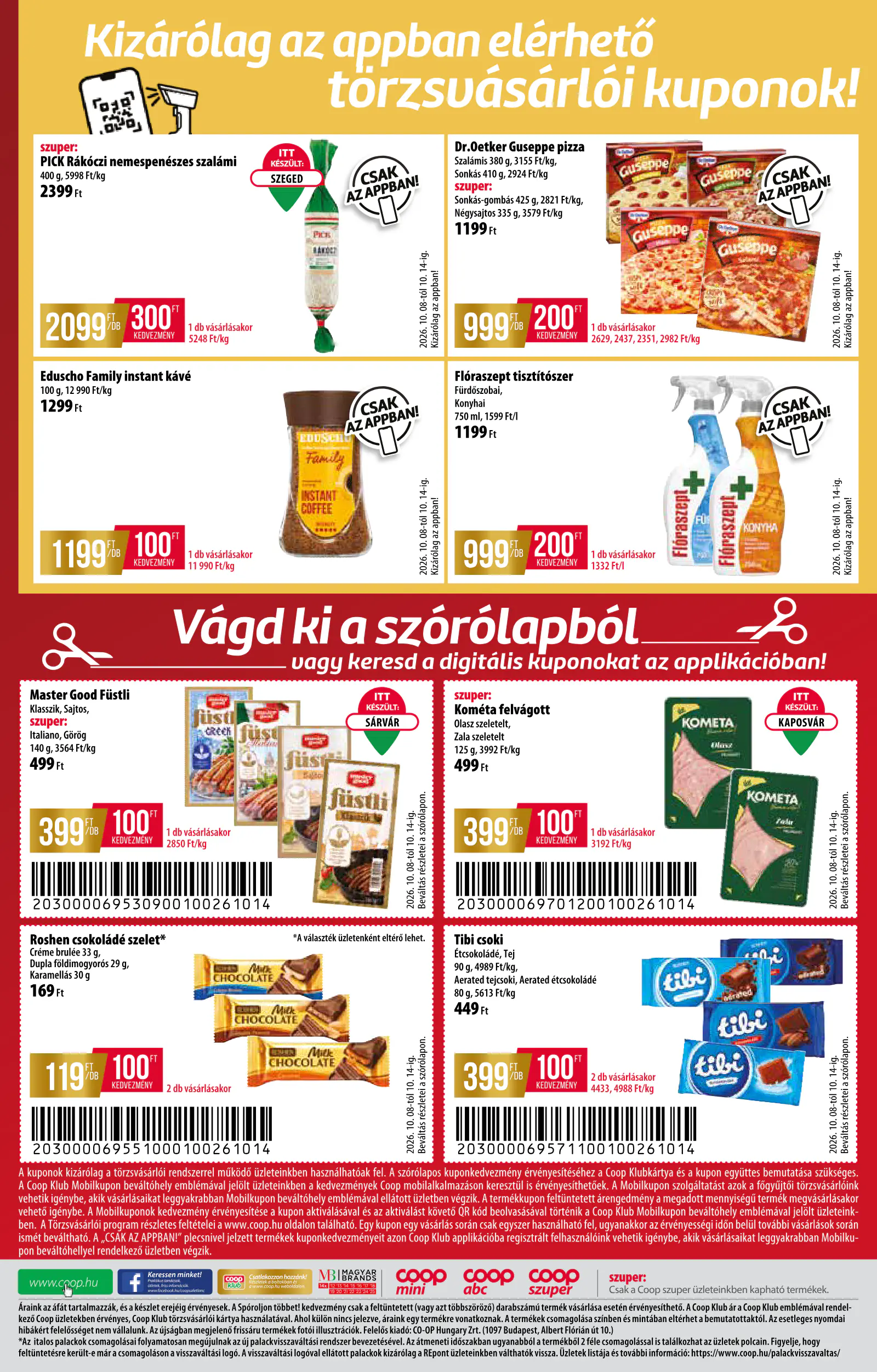 Coop Észak-Kelet szórólap 2026. október 2. hét Abc-Szuper, 12. oldal (okt. 8–14.)