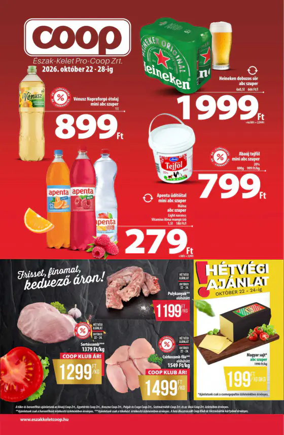 Coop Észak-Kelet szórólap 2026. október 4. hét – okt. 22–28.
