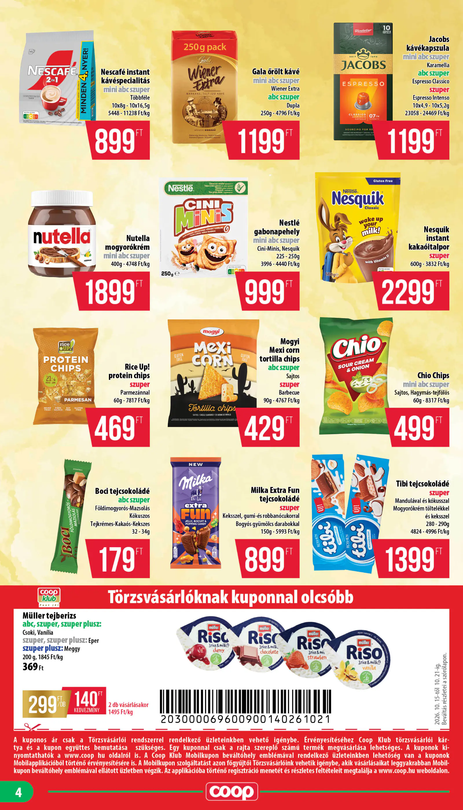 Coop Nyírzem szórólap 2026. október 3. hét, 4. oldal (okt. 15–21.)