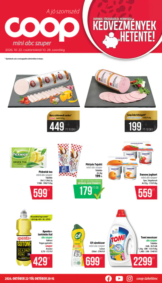 Coop Nyírzem szórólap 2026. október 4. hét – okt. 22–28.