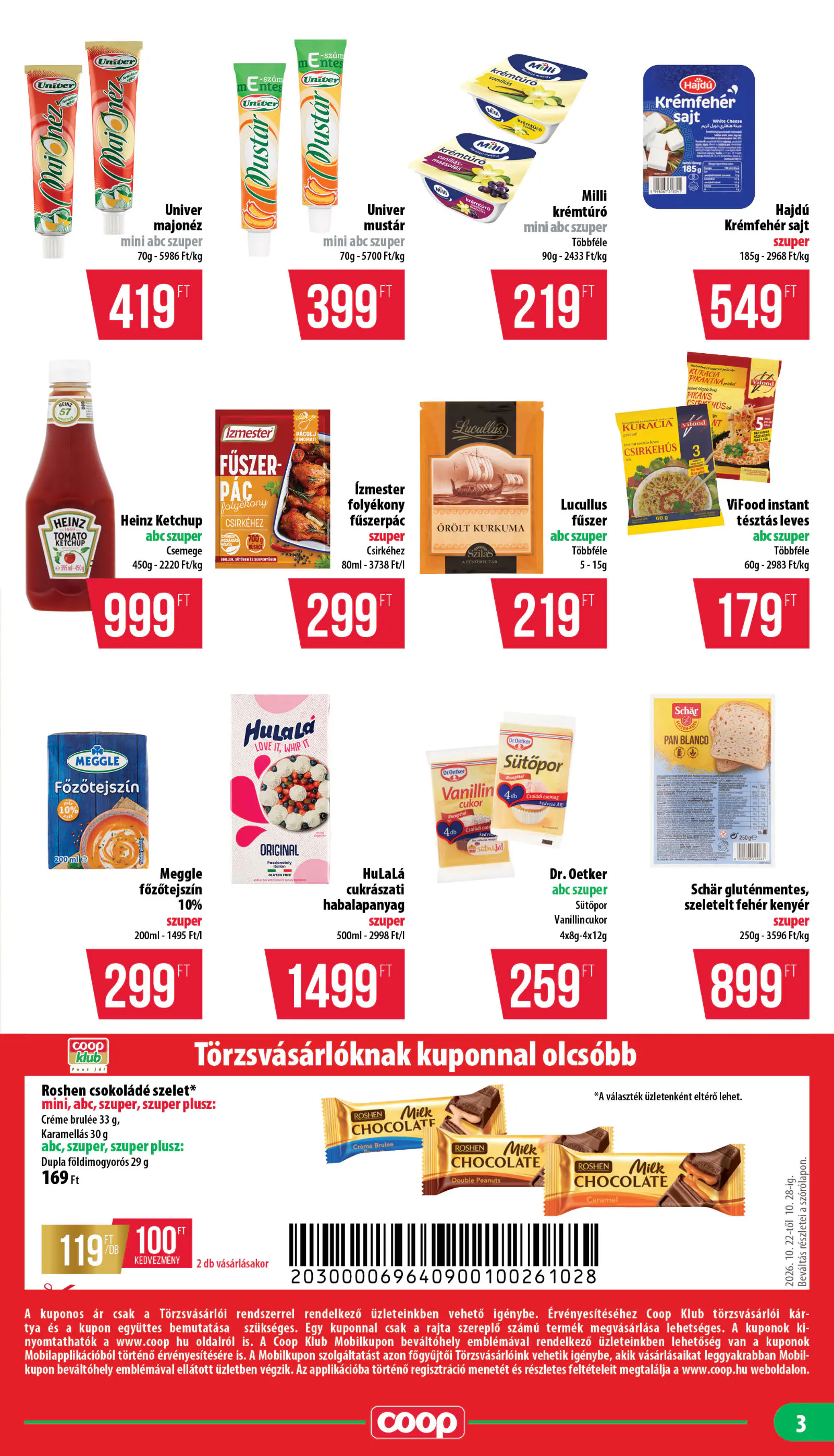 Coop Nyírzem szórólap 2026. október 4. hét, 3. oldal (okt. 22–28.)