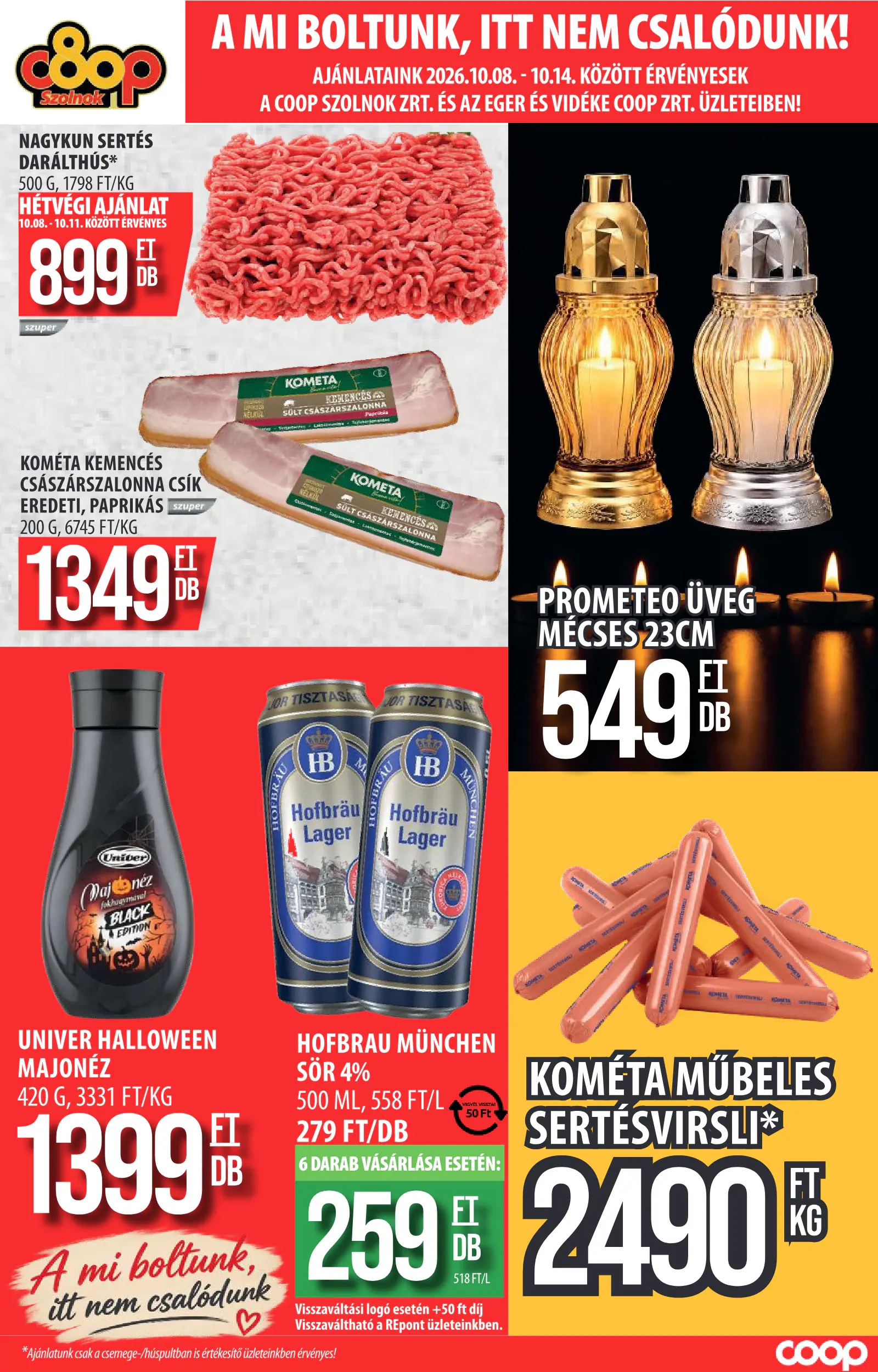Coop Szolnok akciós újság (2), 1. oldal (okt. 8–14.)