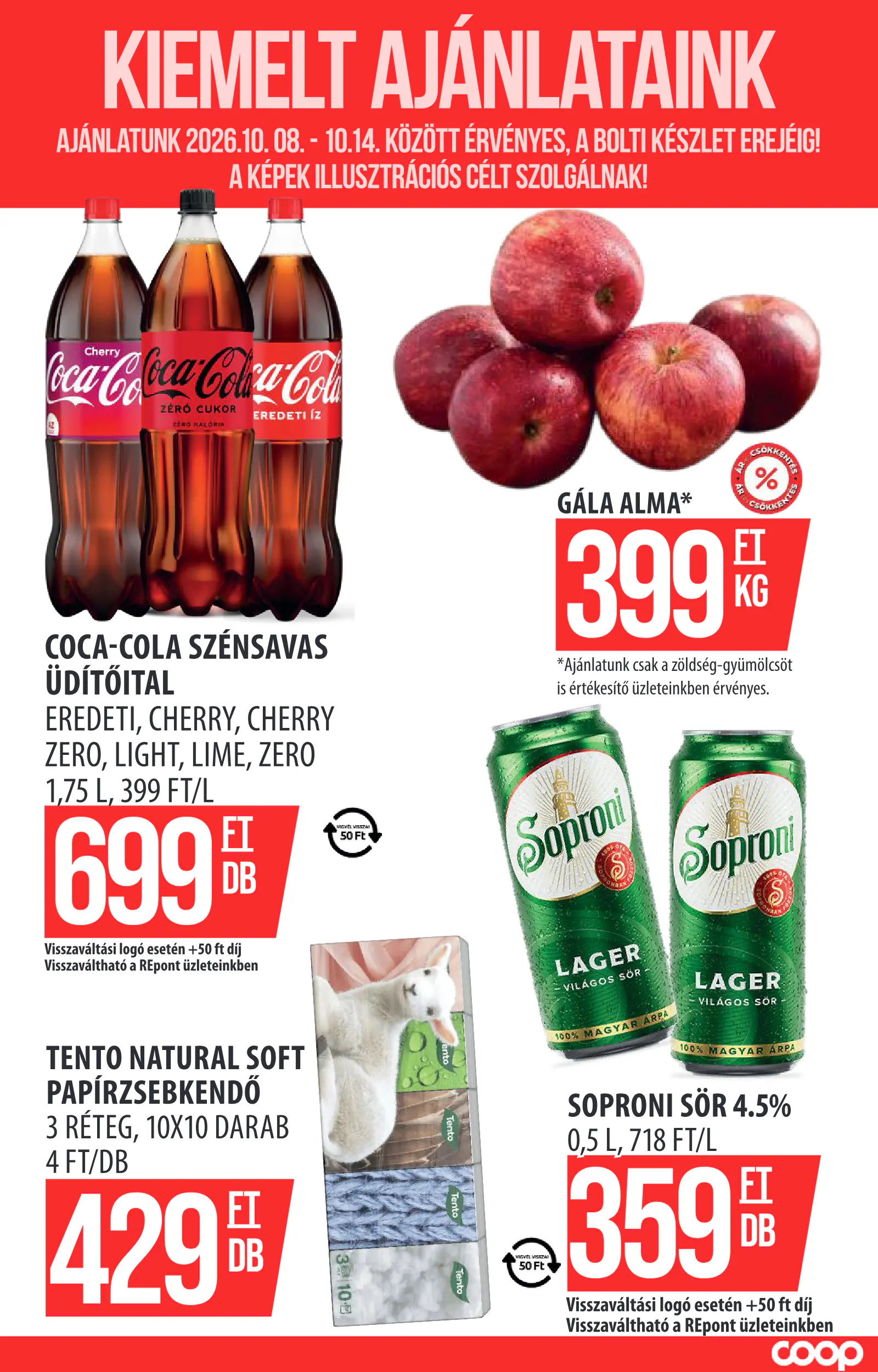 Coop Szolnok akciós újság (2), 4. oldal (okt. 8–14.)