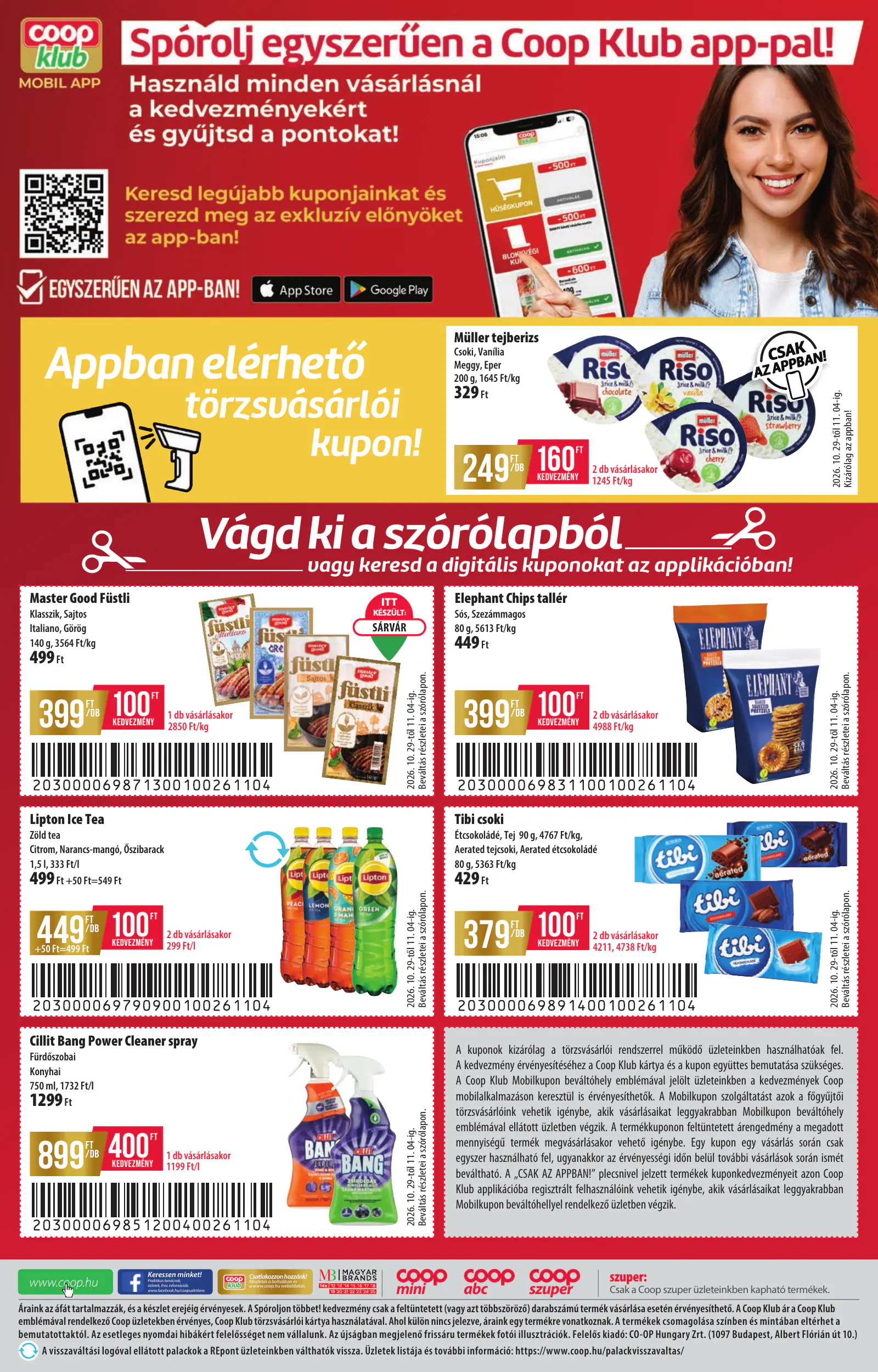 Coop Tisza szórólap 2026. november 1. hét Szuper Plusz, 16. oldal (okt. 29–31.)