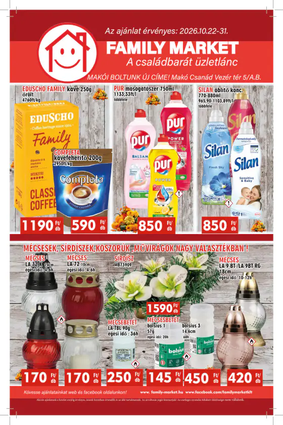 Family Market akciós újság – okt. 22–31.