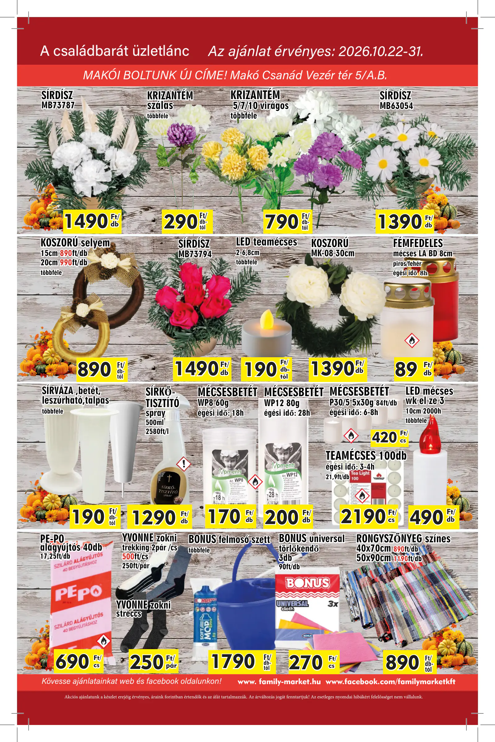 Family Market akciós újság, 3. oldal (okt. 22–31.)