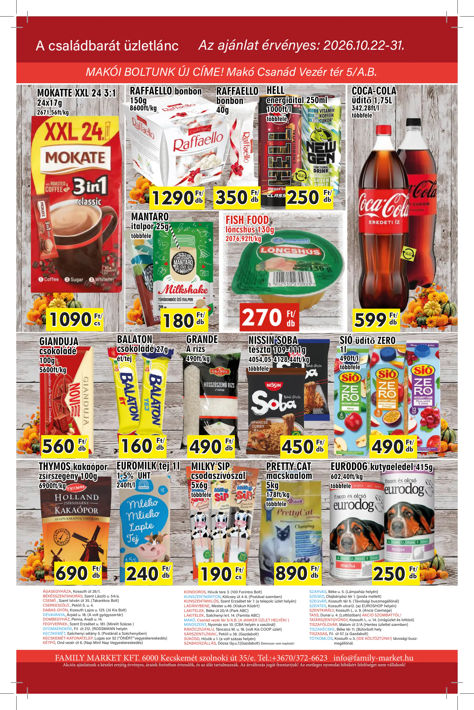 Family Market akciós újság, 4. oldal (okt. 22–31.)