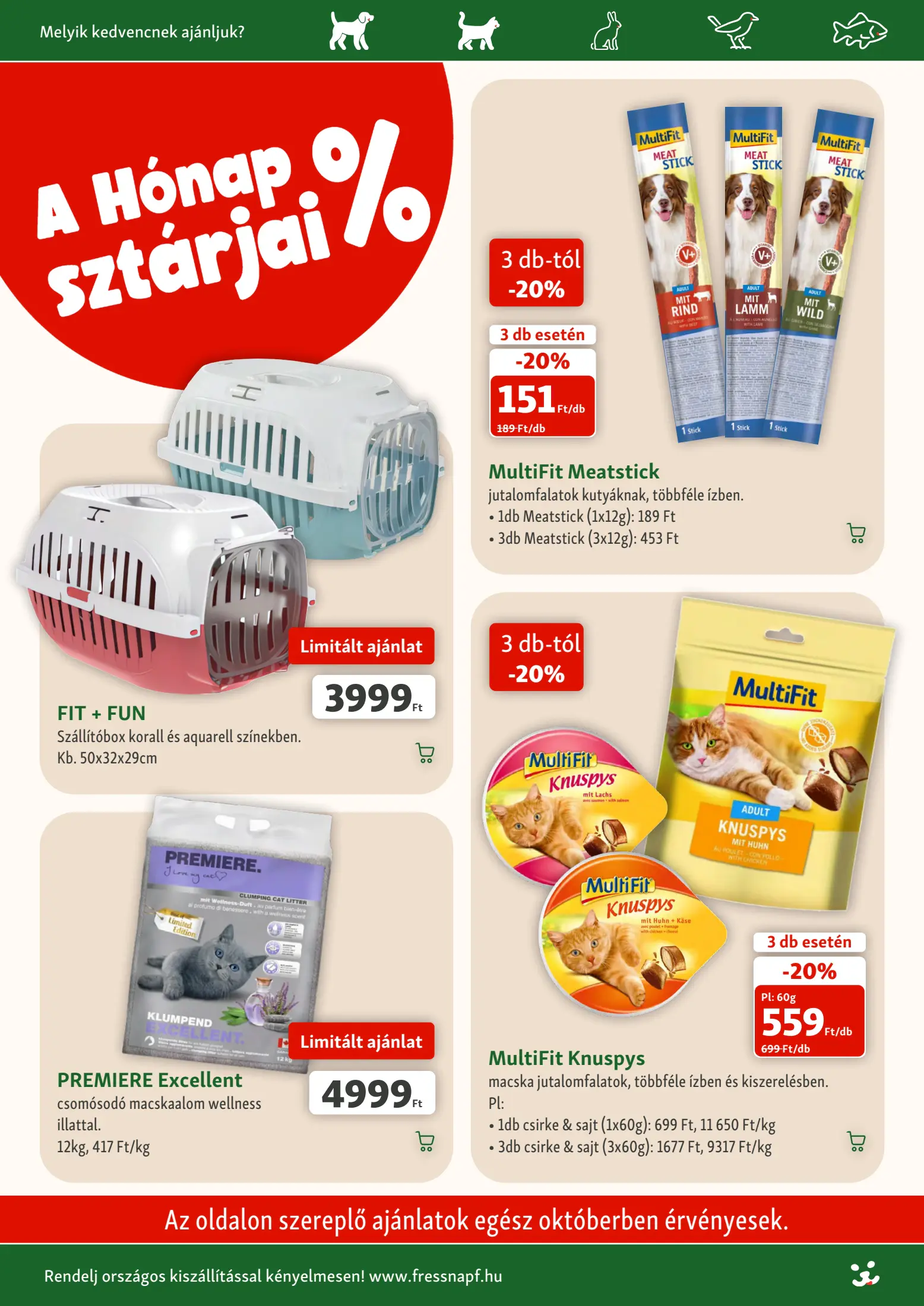 Fressnapf akciós újság, 2. oldal (okt. 8–14.)