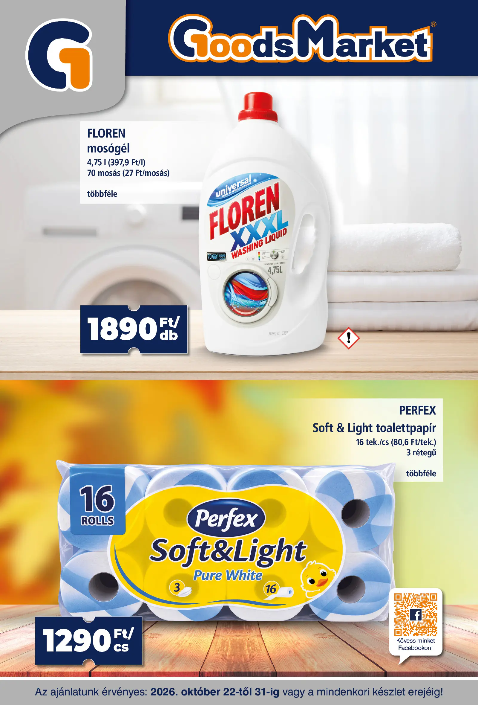 Goods Market akciós újság, 1. oldal (okt. 22–31.)