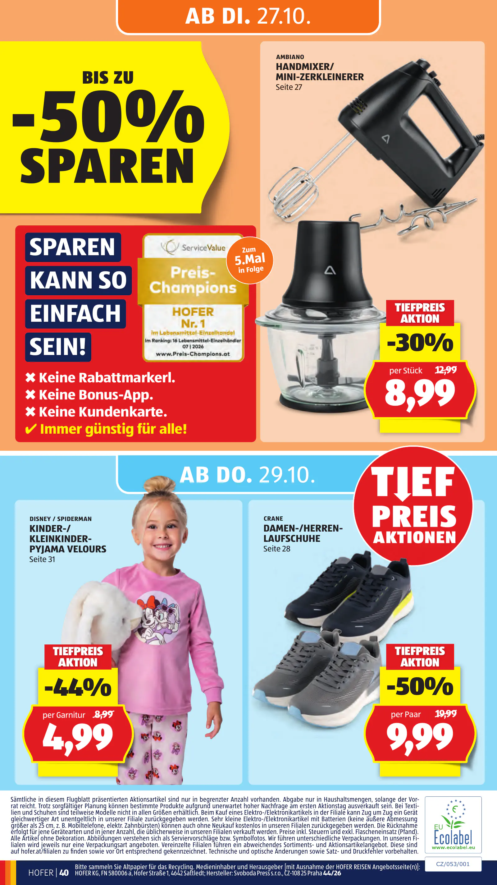 Hofer Ausztria akciós újság, 50. oldal (okt. 23–29.)