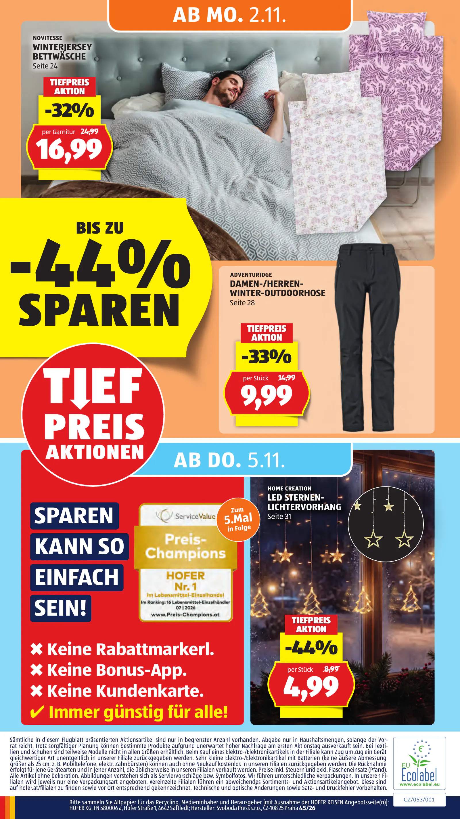 Hofer Ausztria akciós újság, 50. oldal (okt. 30. – nov. 5.)