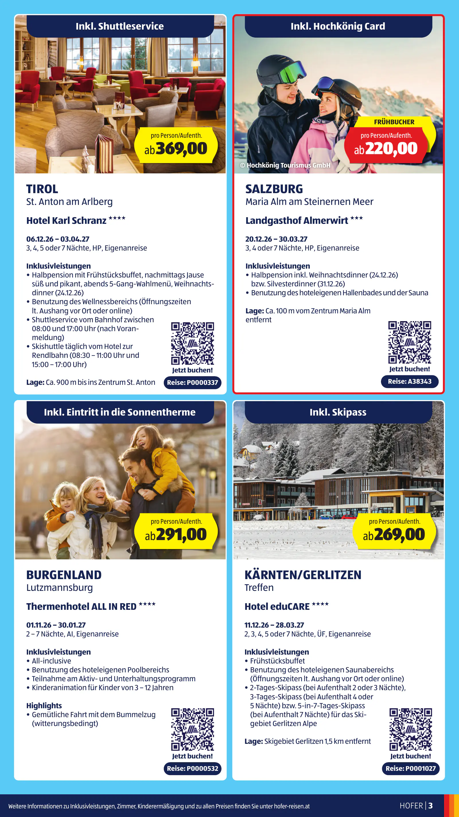 (AT) HOFER Kommanditgesellschaft, 11 hofer reisen katalog 2026, 3. oldal (2026. okt. 26. – 2027. jan. 12.)