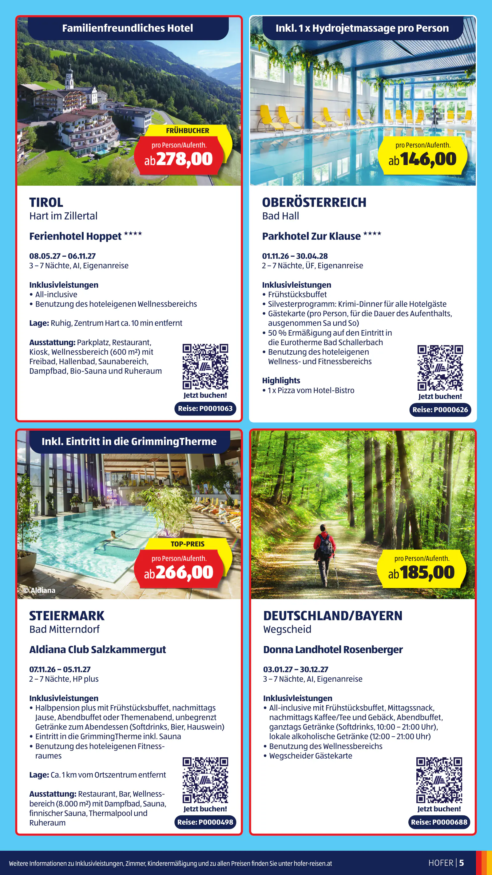 (AT) HOFER Kommanditgesellschaft, 11 hofer reisen katalog 2026, 5. oldal (2026. okt. 26. – 2027. jan. 12.)