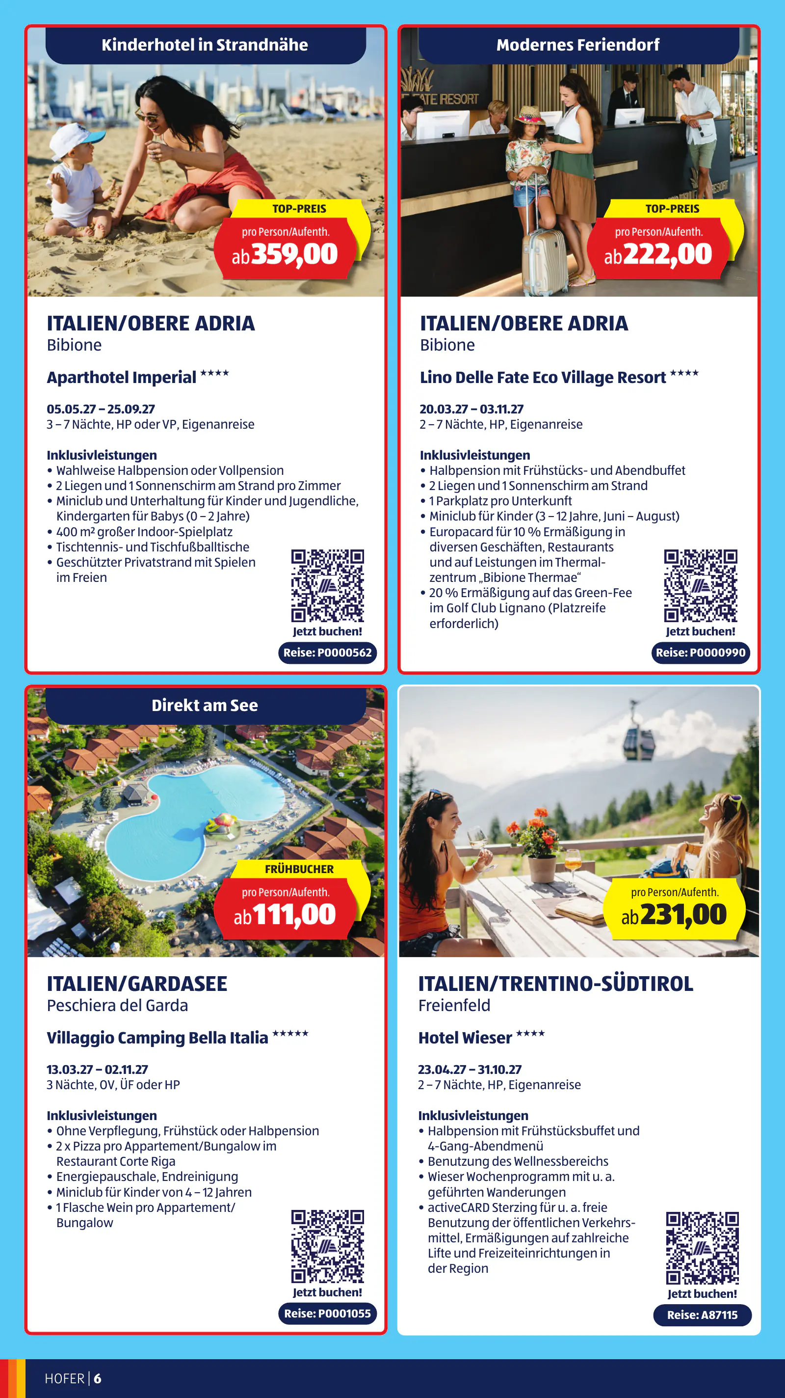 (AT) HOFER Kommanditgesellschaft, 11 hofer reisen katalog 2026, 6. oldal (2026. okt. 26. – 2027. jan. 12.)