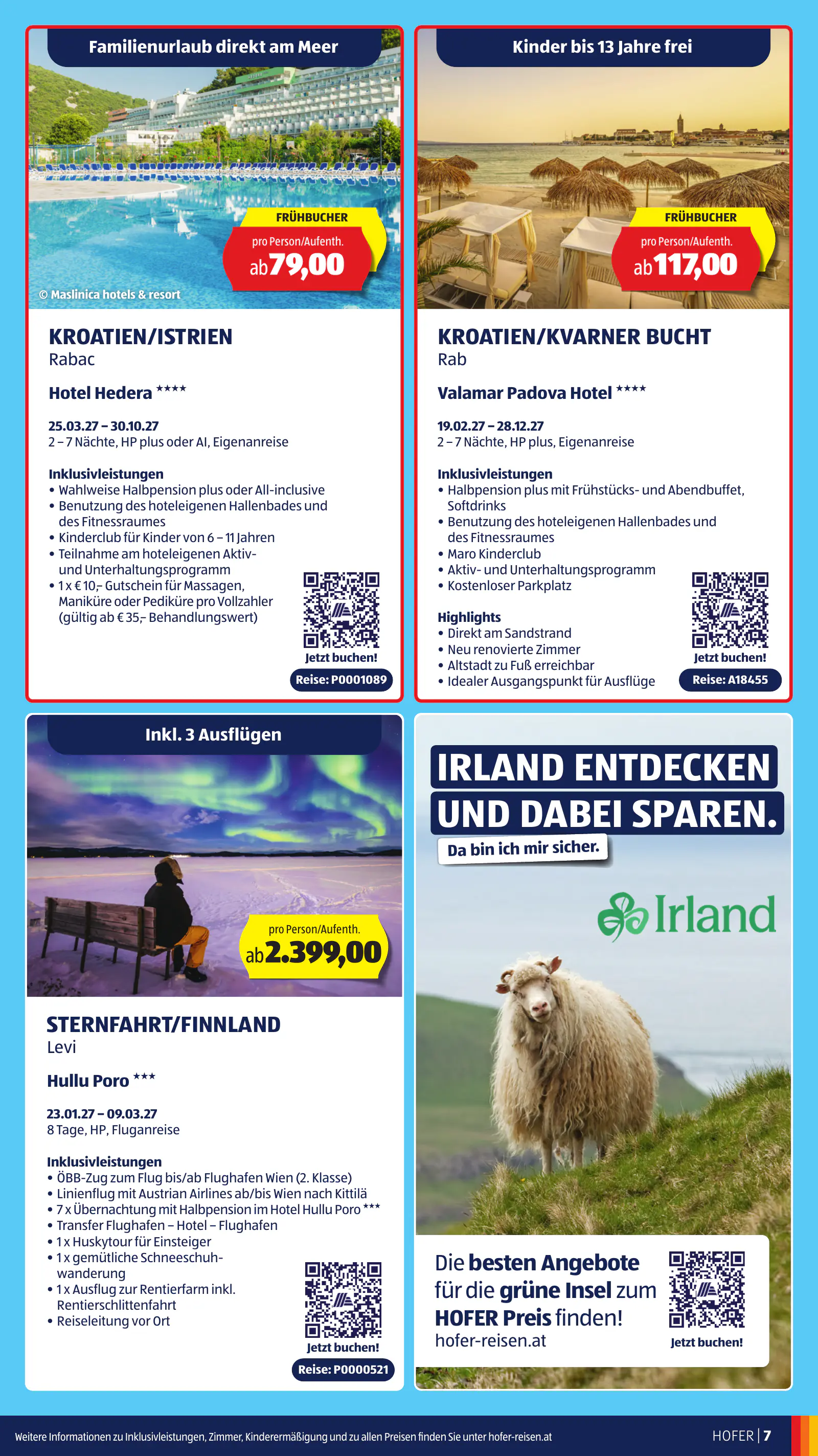 (AT) HOFER Kommanditgesellschaft, 11 hofer reisen katalog 2026, 7. oldal (2026. okt. 26. – 2027. jan. 12.)