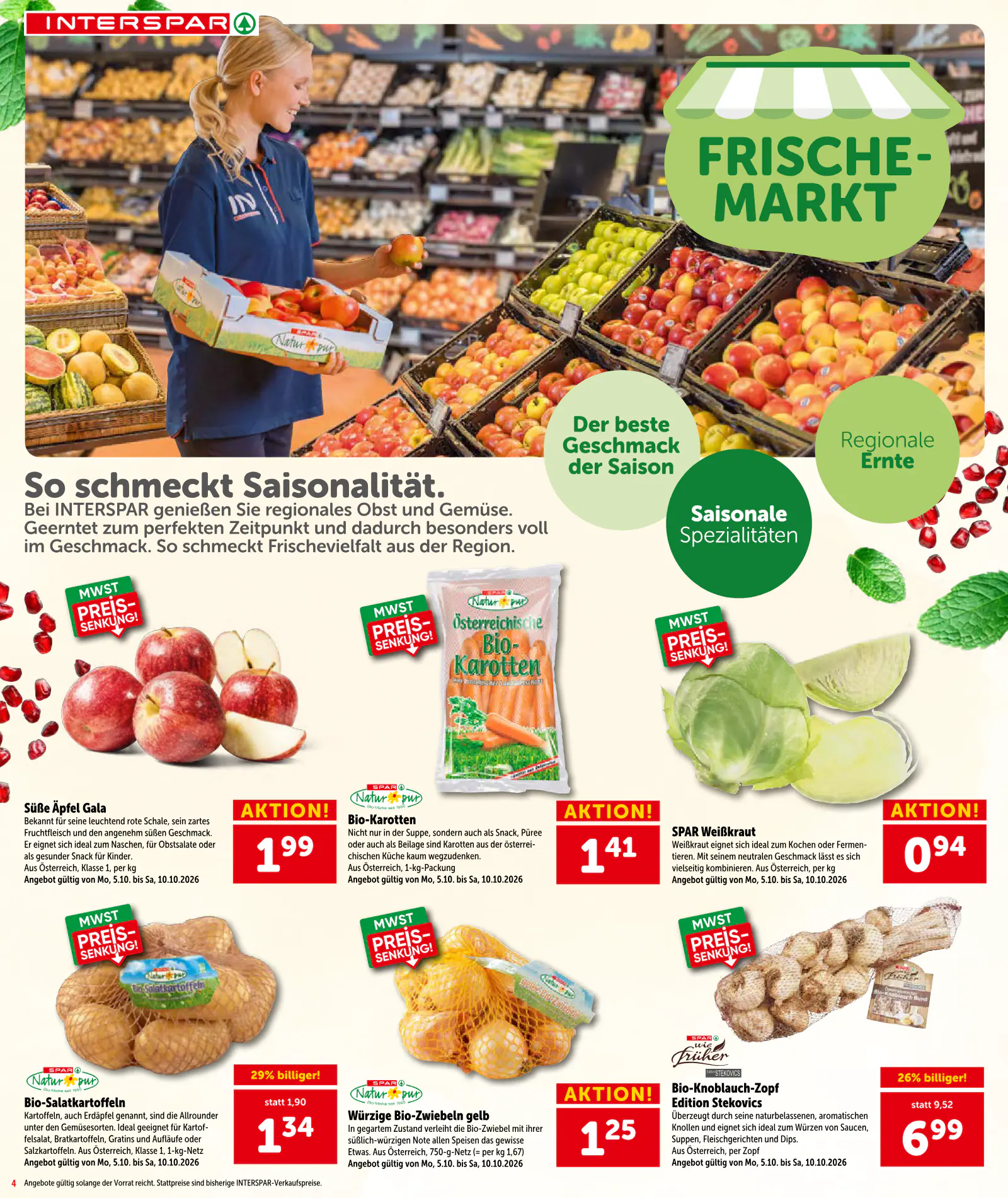 Interspar Ausztria akciós újság, 4. oldal (okt. 8–21.)