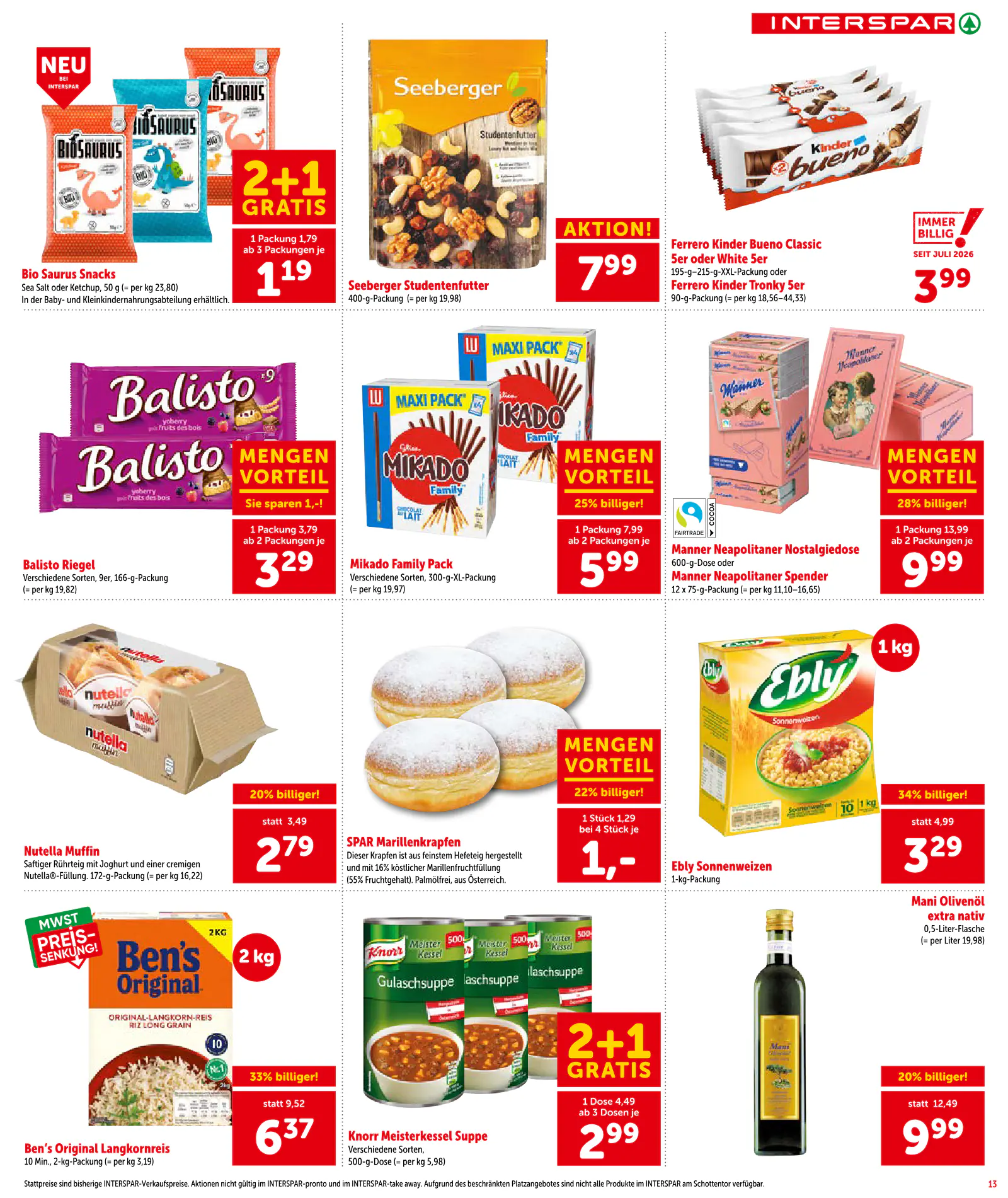 Interspar Ausztria akciós újság, 13. oldal (okt. 8–21.)