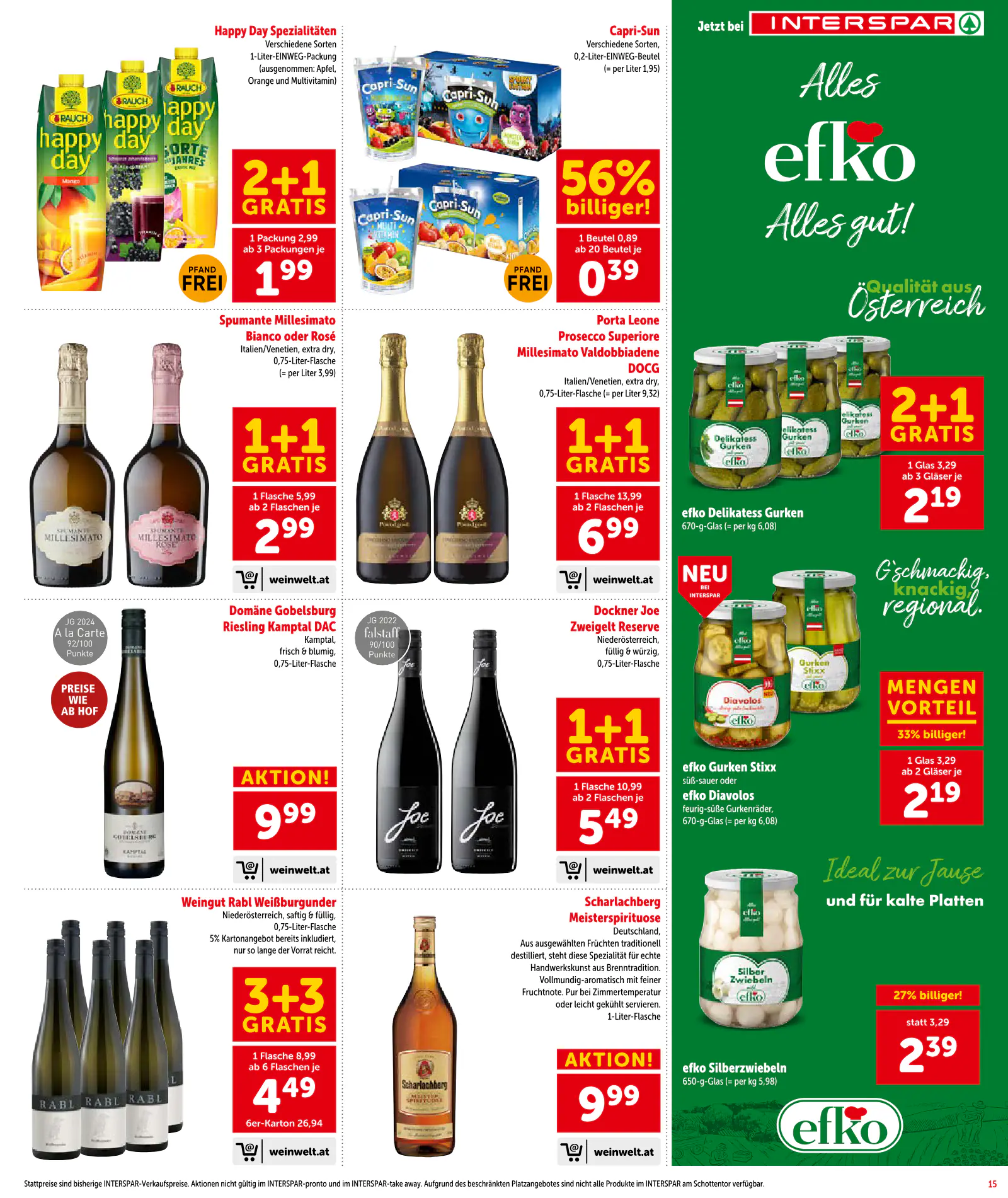 Interspar Ausztria akciós újság, 15. oldal (okt. 8–21.)