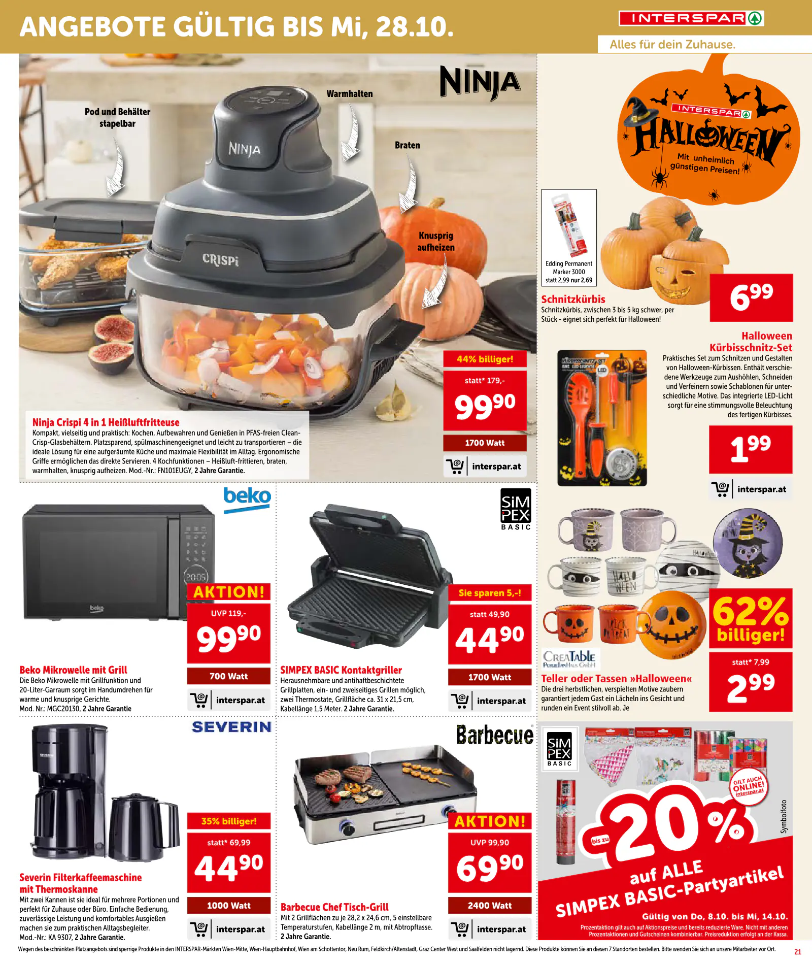 Interspar Ausztria akciós újság, 21. oldal (okt. 8–21.)