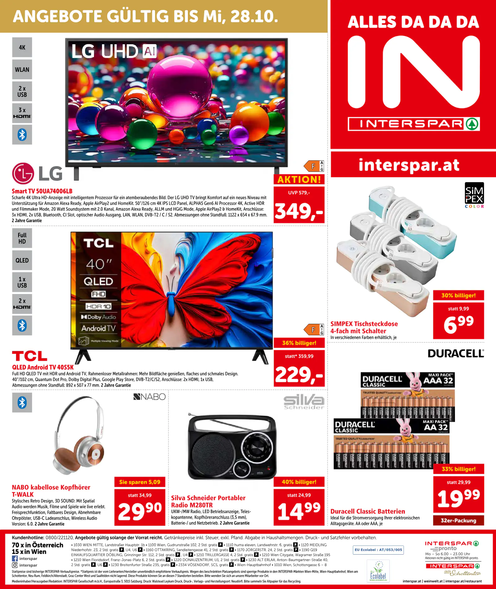 Interspar Ausztria akciós újság, 24. oldal (okt. 8–21.)