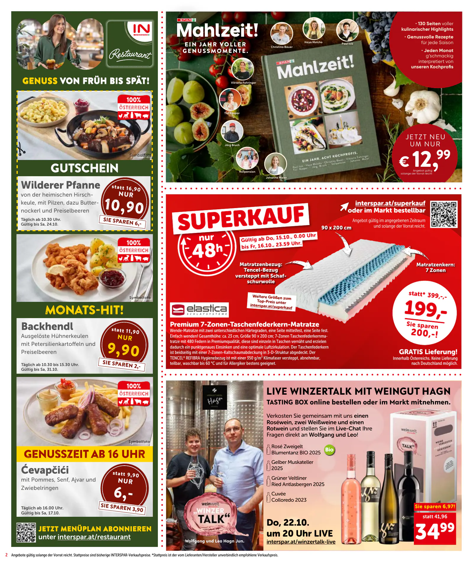 Interspar Ausztria akciós újság, 2. oldal (okt. 15–21.)