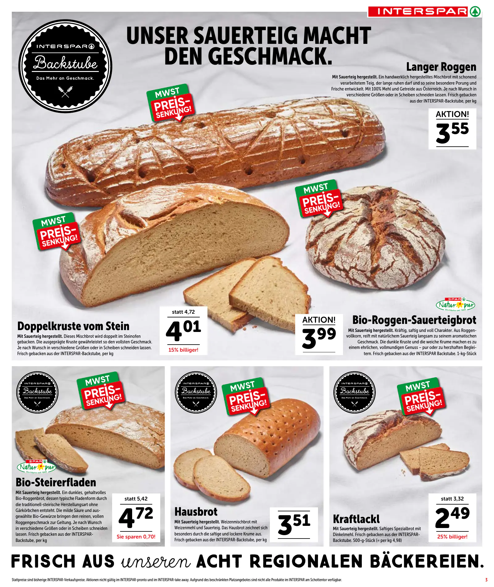Interspar Ausztria akciós újság, 3. oldal (okt. 15–21.)