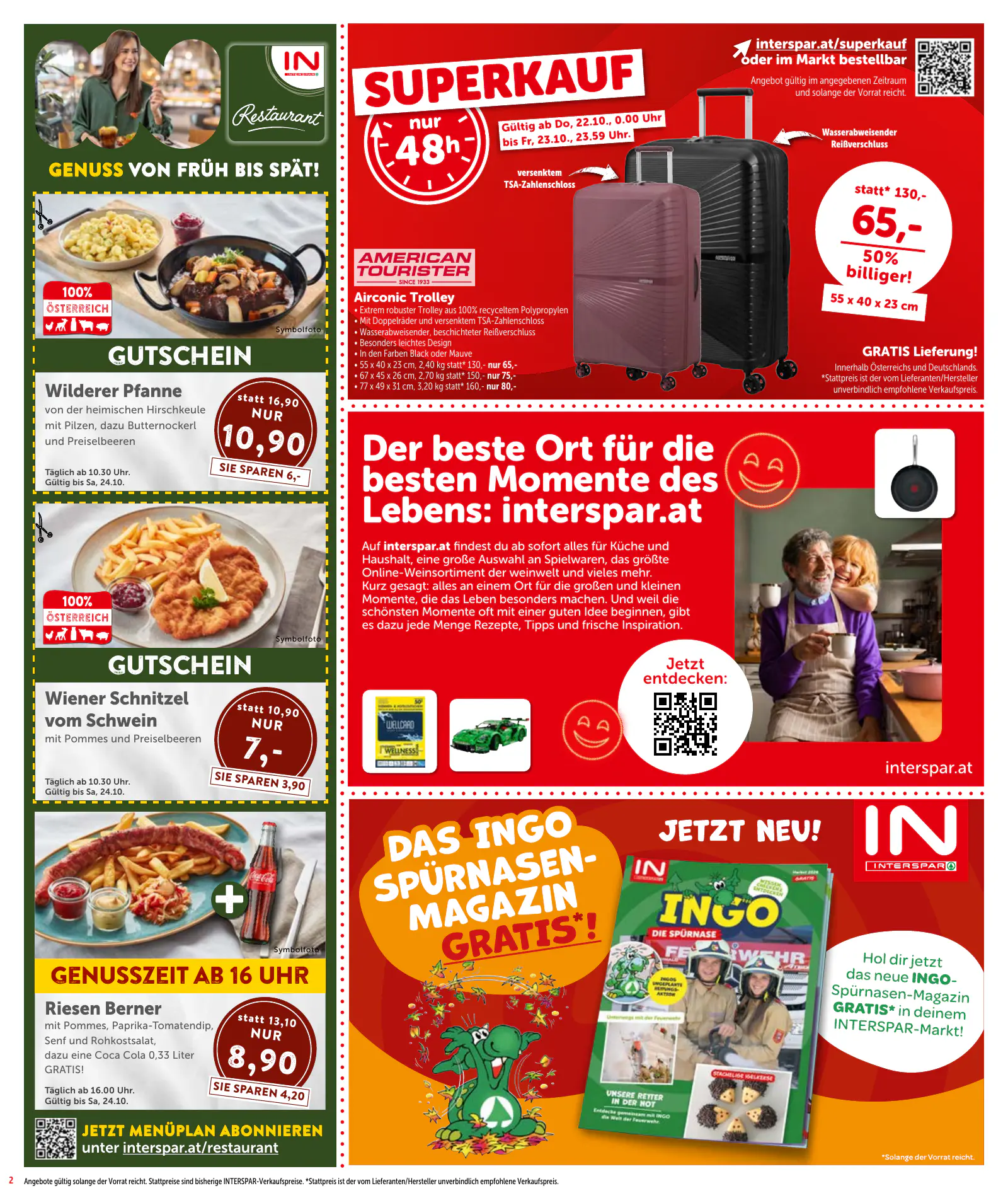Interspar Ausztria akciós újság, 2. oldal (okt. 22. – nov. 4.)