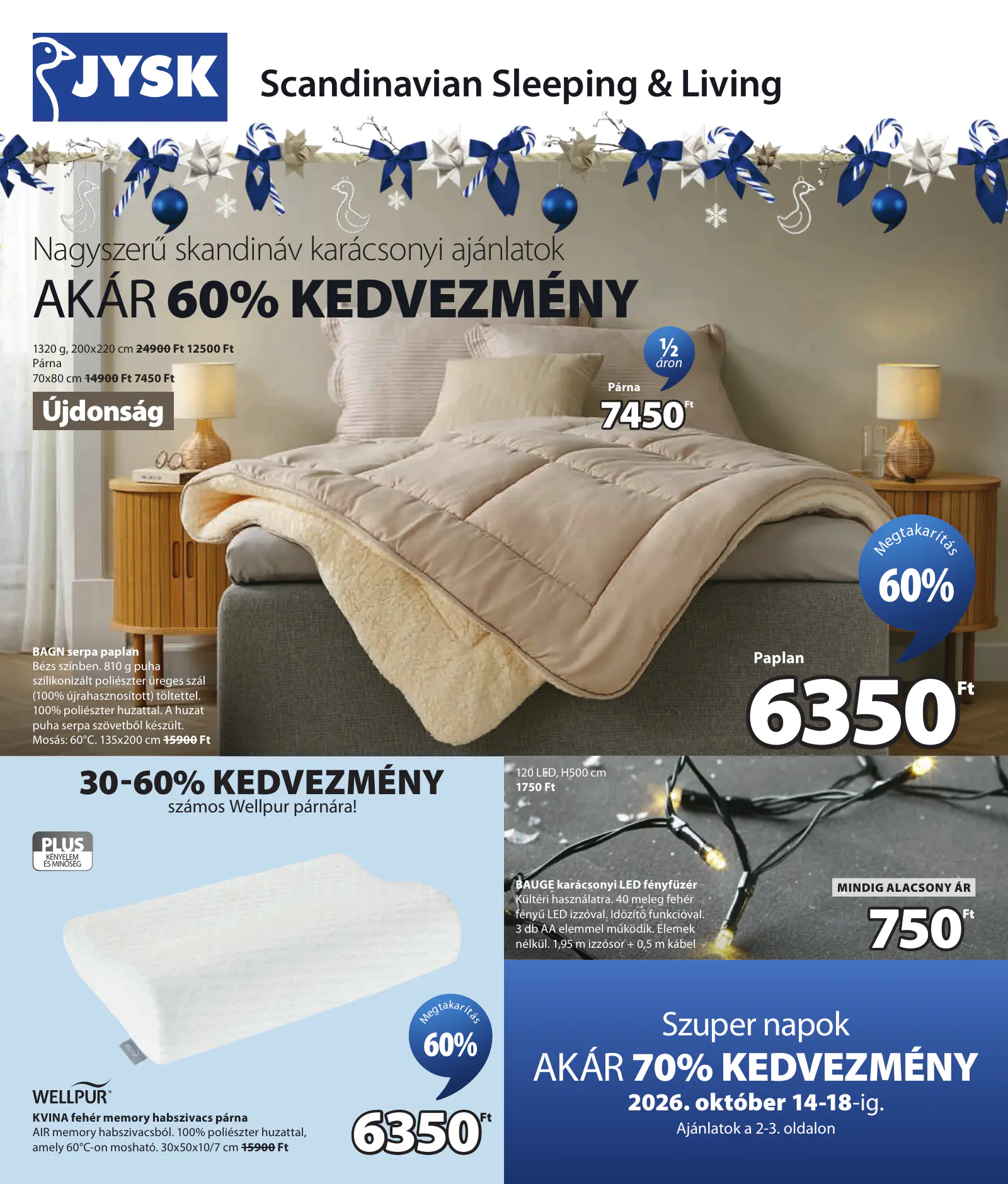 JYSK akciós újság, 2. oldal (okt. 14. – nov. 29.)