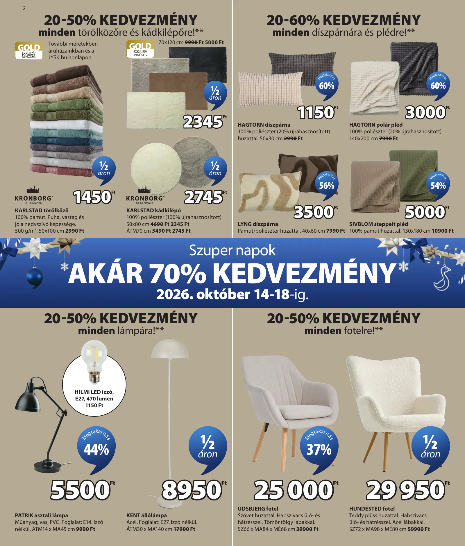 JYSK akciós újság, 3. oldal (okt. 14. – nov. 29.)