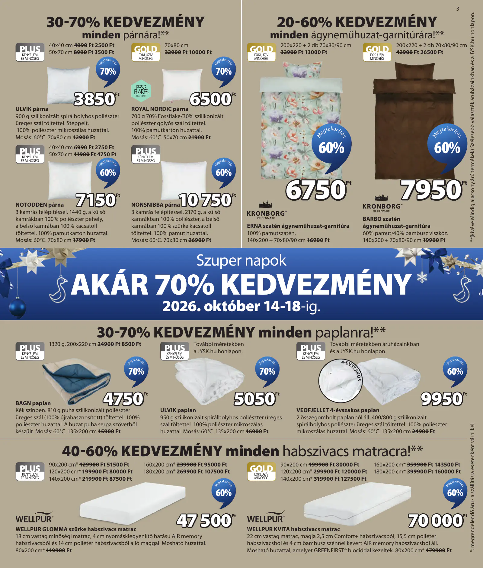JYSK akciós újság, 4. oldal (okt. 14. – nov. 29.)