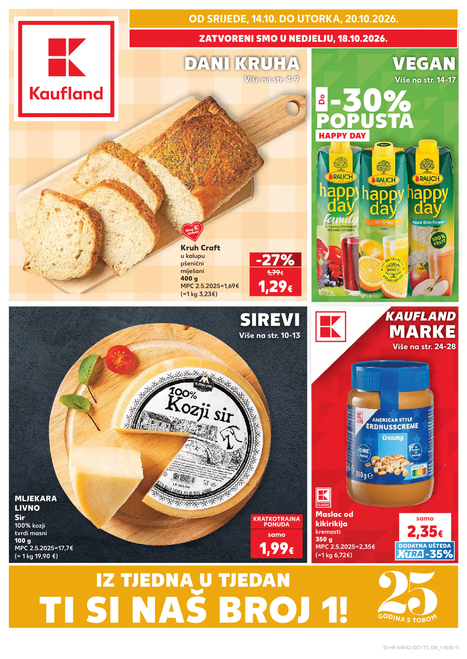 Kaufland Horvátország akciós újság, 1. oldal (okt. 14–20.)