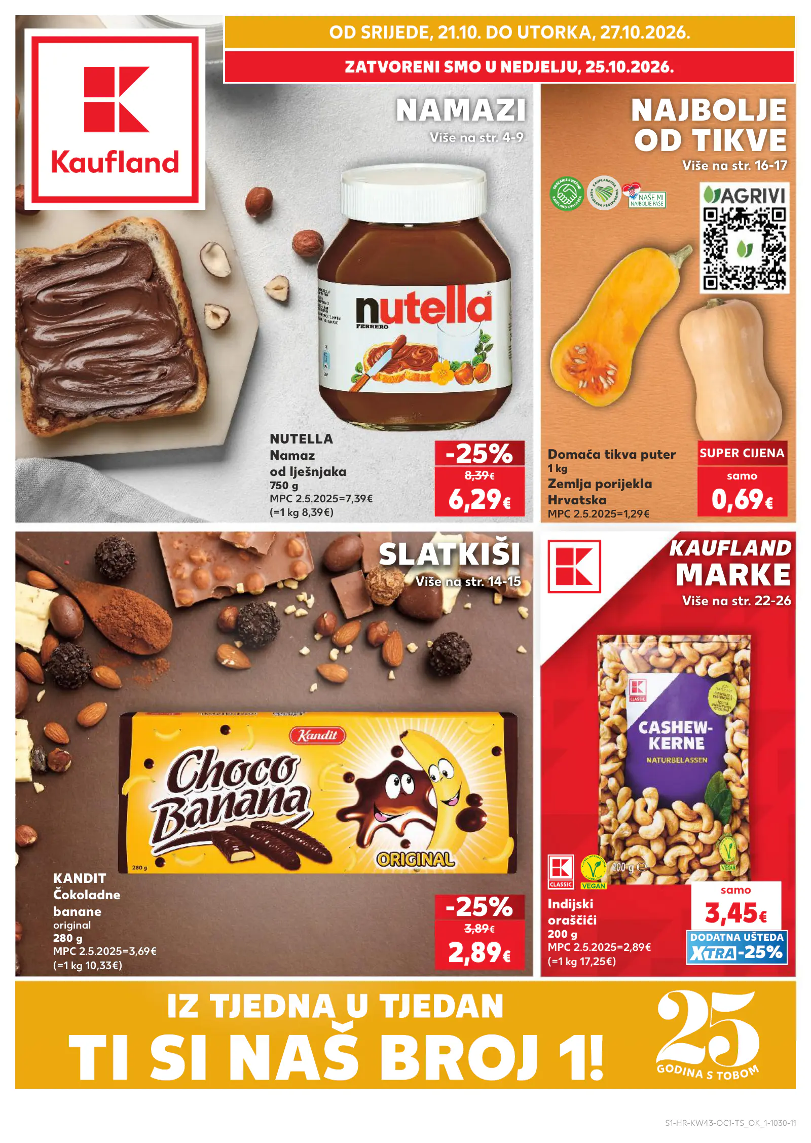 Kaufland Horvátország akciós újság, 1. oldal (okt. 21–27.)
