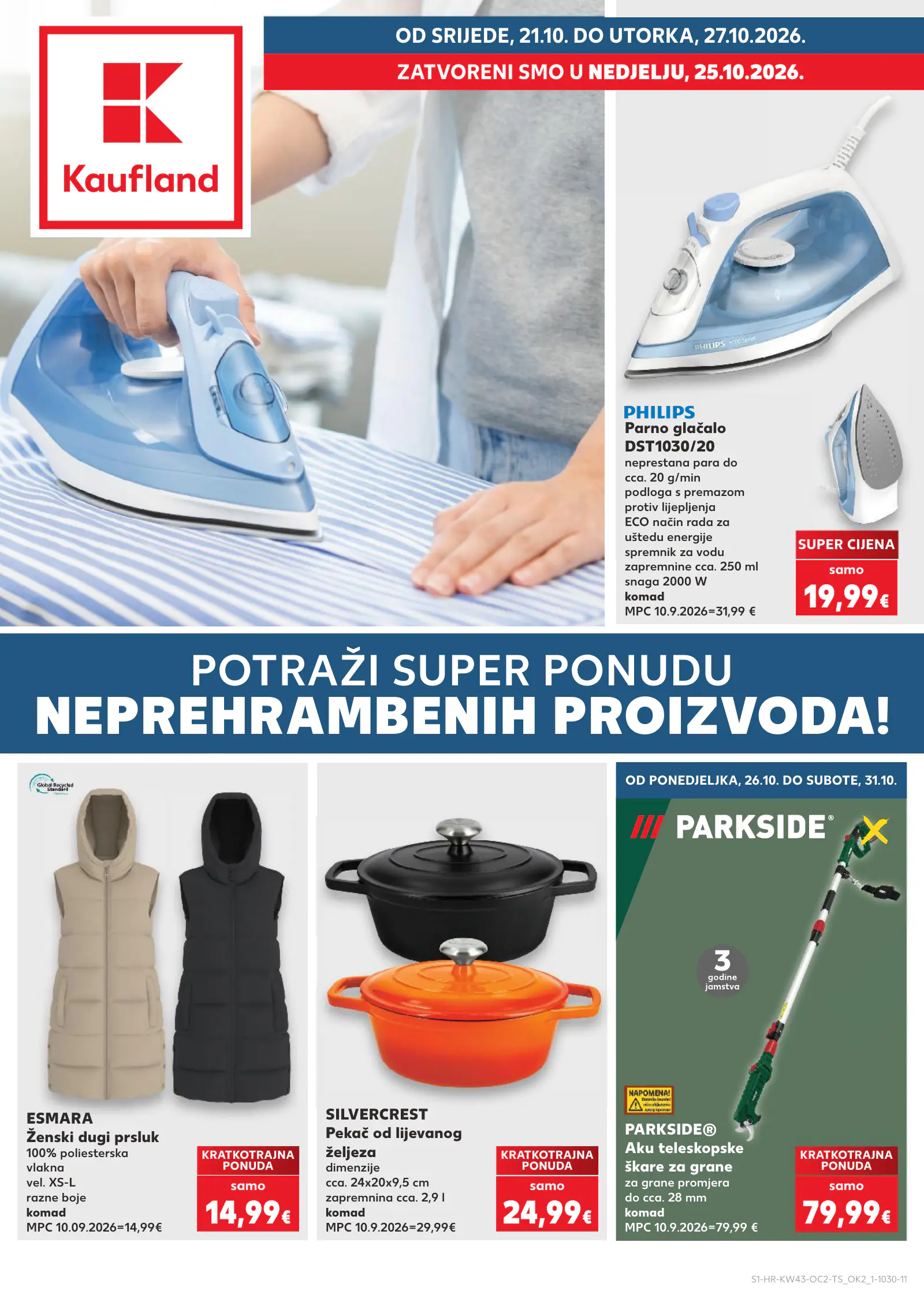 Kaufland Horvátország akciós újság (2), 1. oldal (okt. 21–27.)