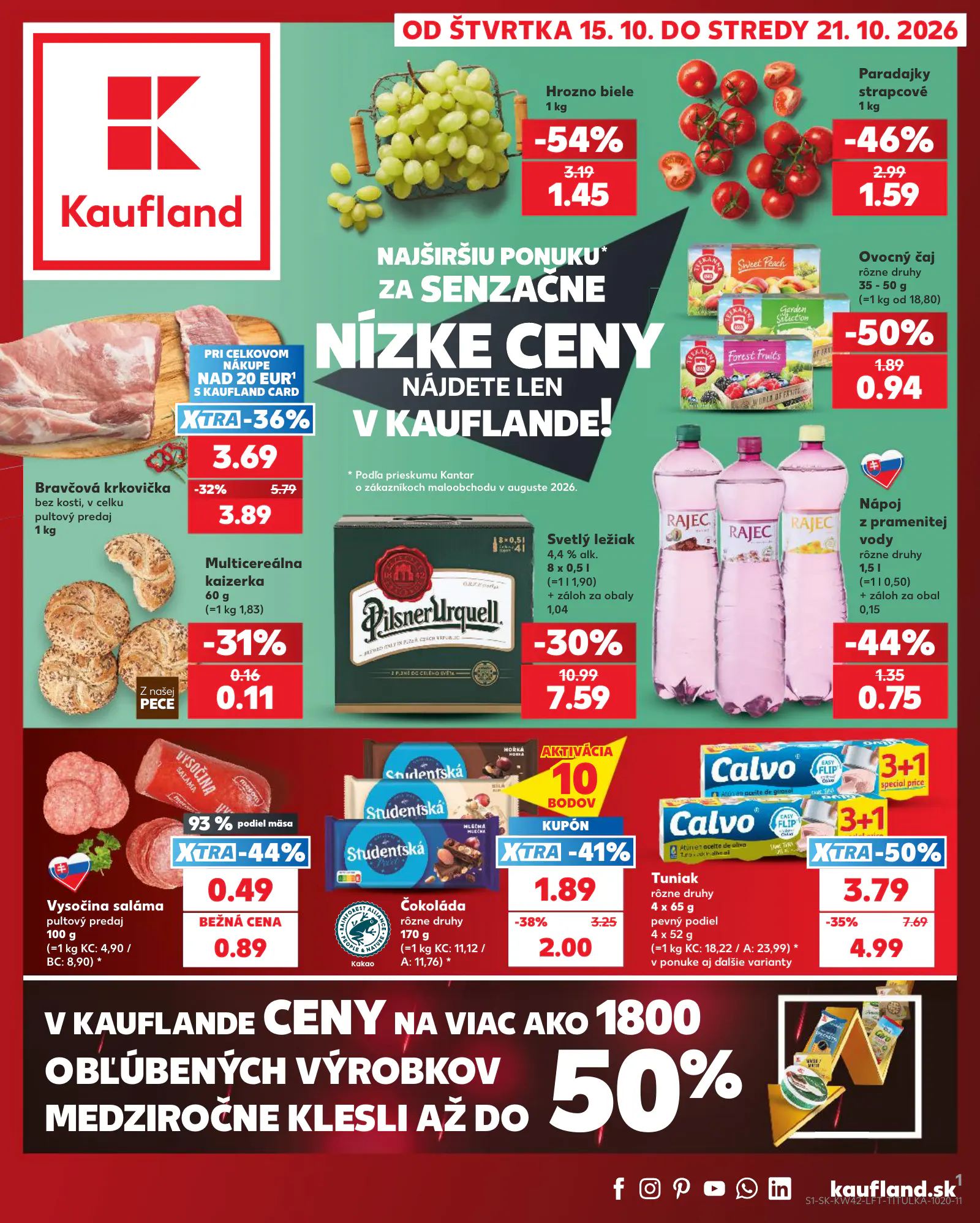 Kaufland Szlovákia KDZ, 1. oldal (okt. 15–21.)