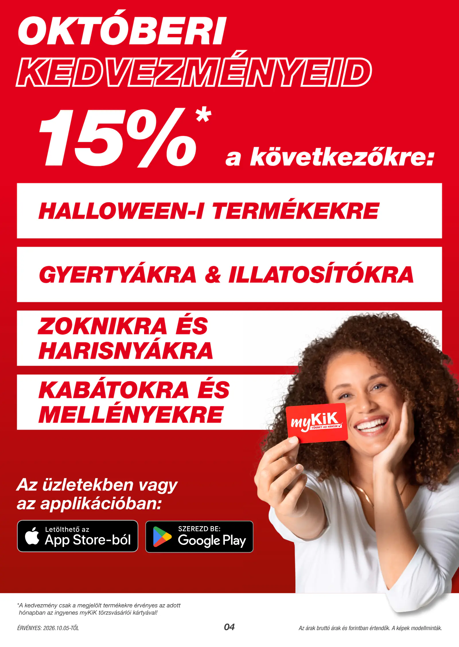 Kik Textil akciós újság, 4. oldal (okt. 5-étől)