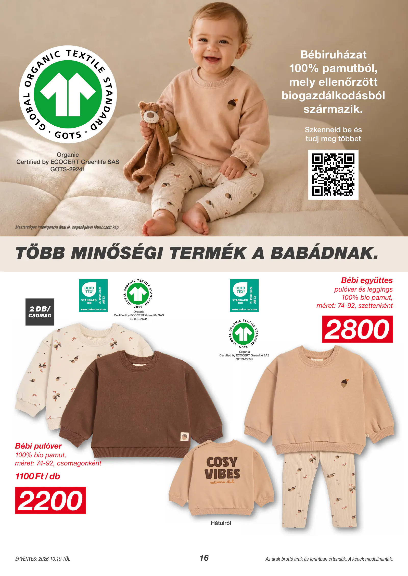 Kik Textil akciós újság, 16. oldal (okt. 19-étől)