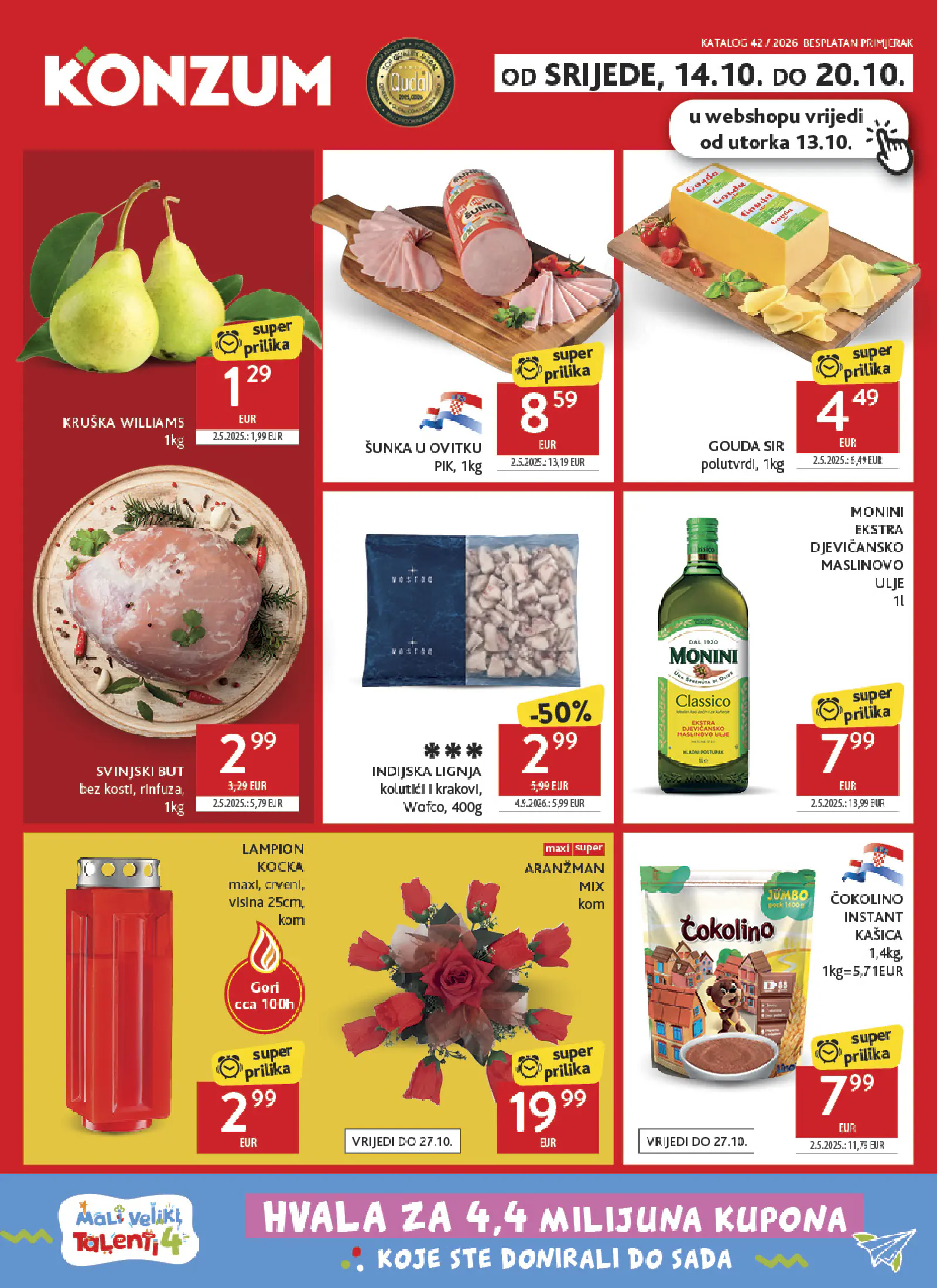 Konzum Horvátország Katalog, 1. oldal (okt. 14–20.)