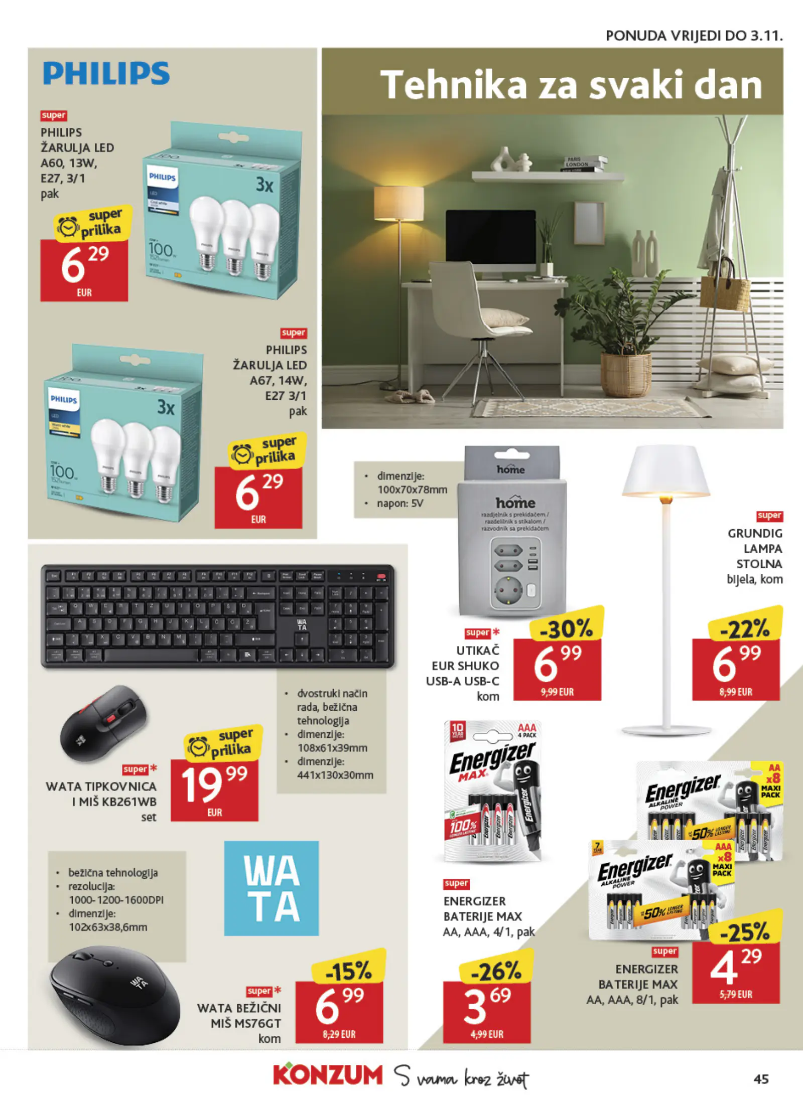 Konzum Horvátország Katalog, 45. oldal (okt. 21–27.)