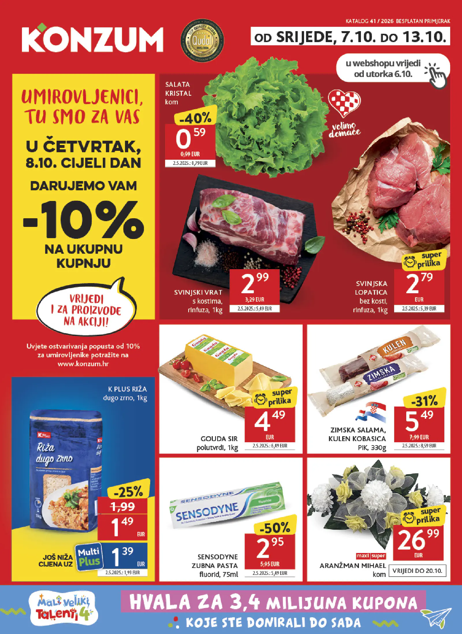 Konzum Horvátország Katalog, 1. oldal (okt. 7–13.)
