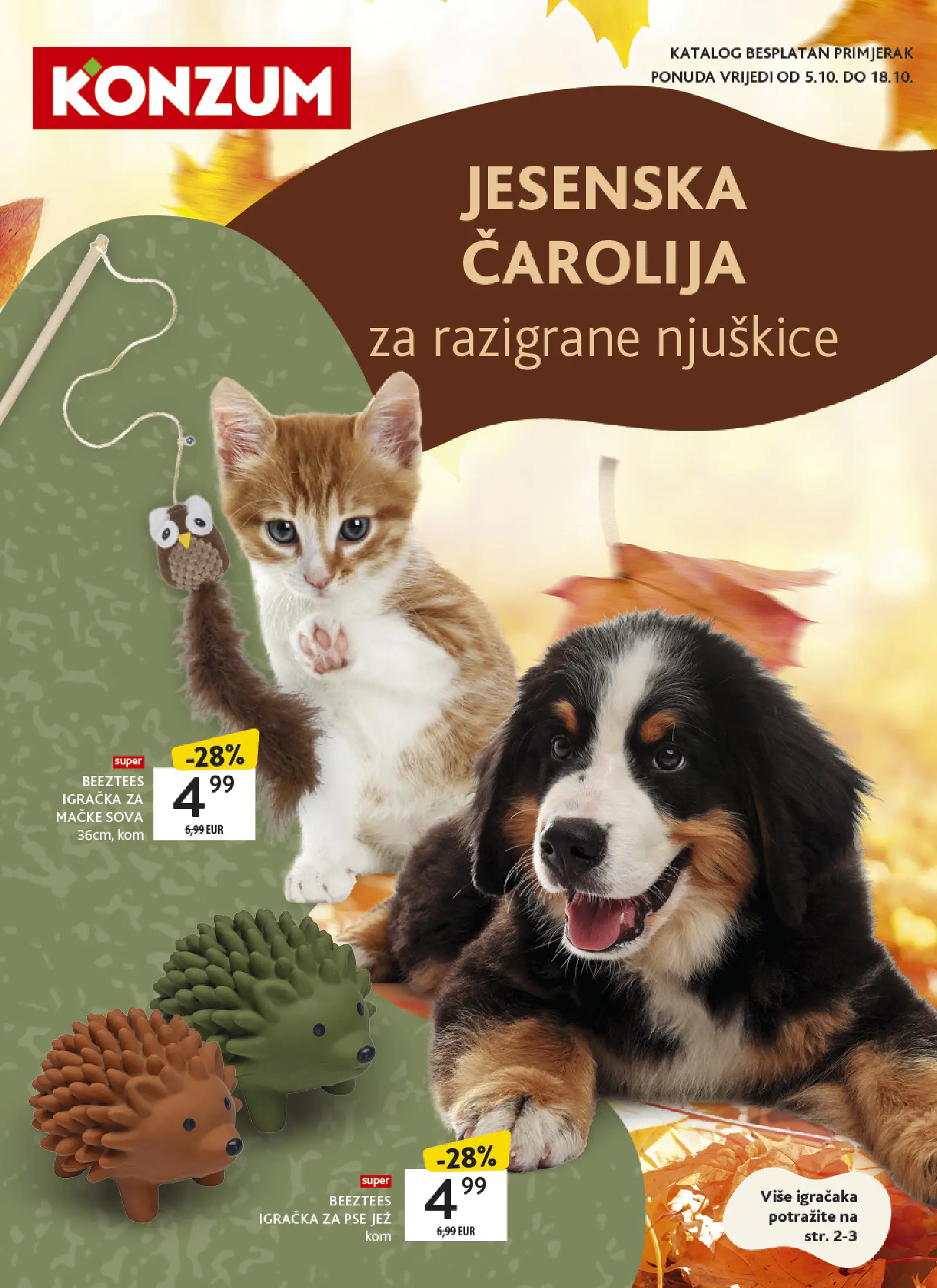 Konzum Horvátország Tematski katalog ljubimci, 1. oldal (okt. 5–18.)