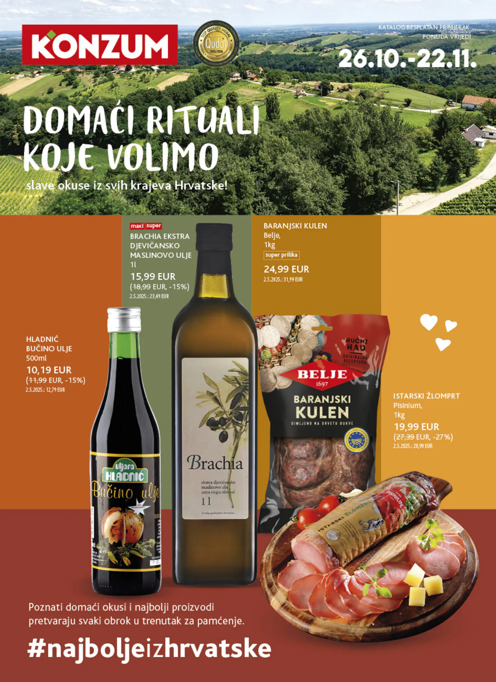 Konzum Horvátország Tematski katalog Najbolje iz Hrvatske, 1. oldal (okt. 26. – nov. 22.)